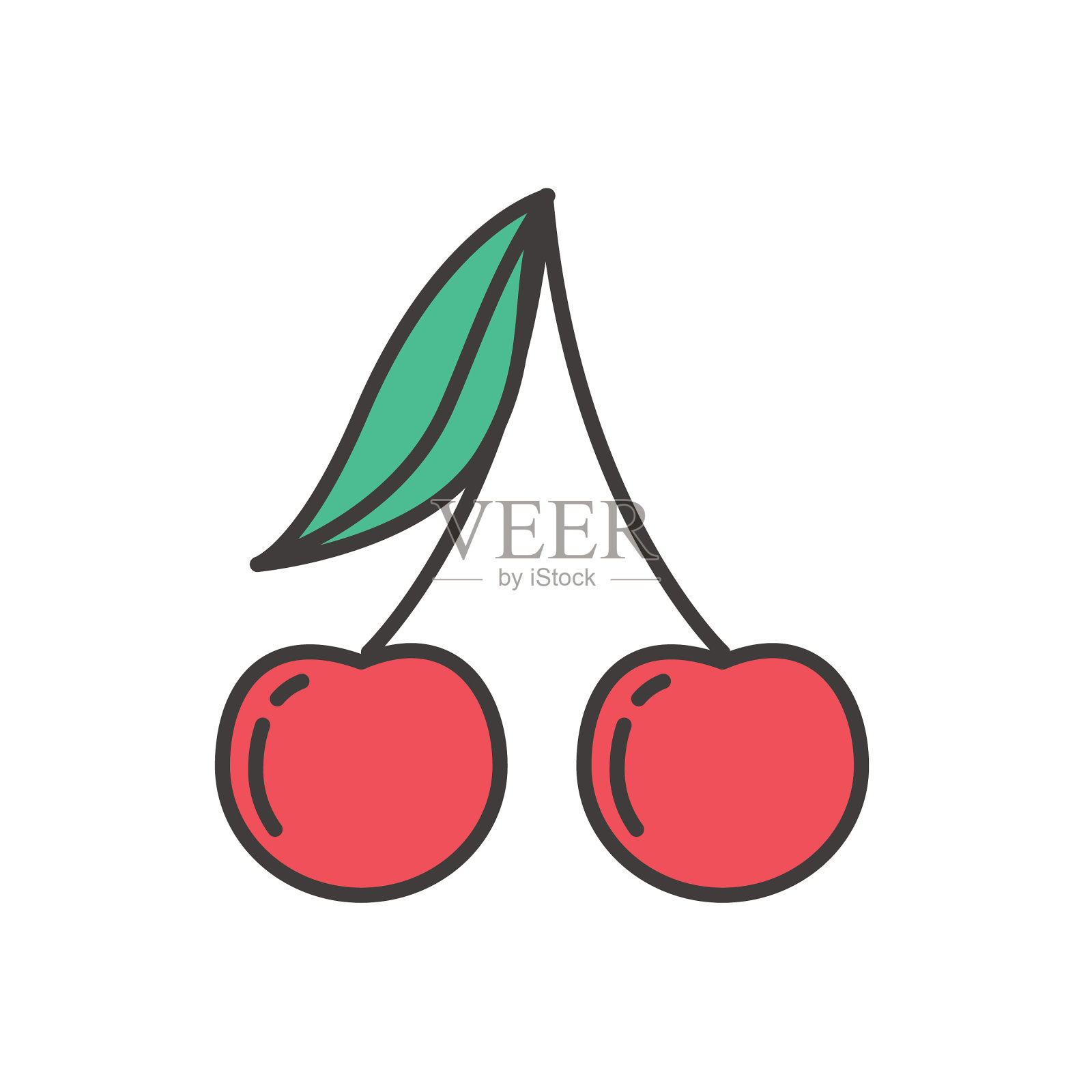 可爱的水果图标插画图片素材