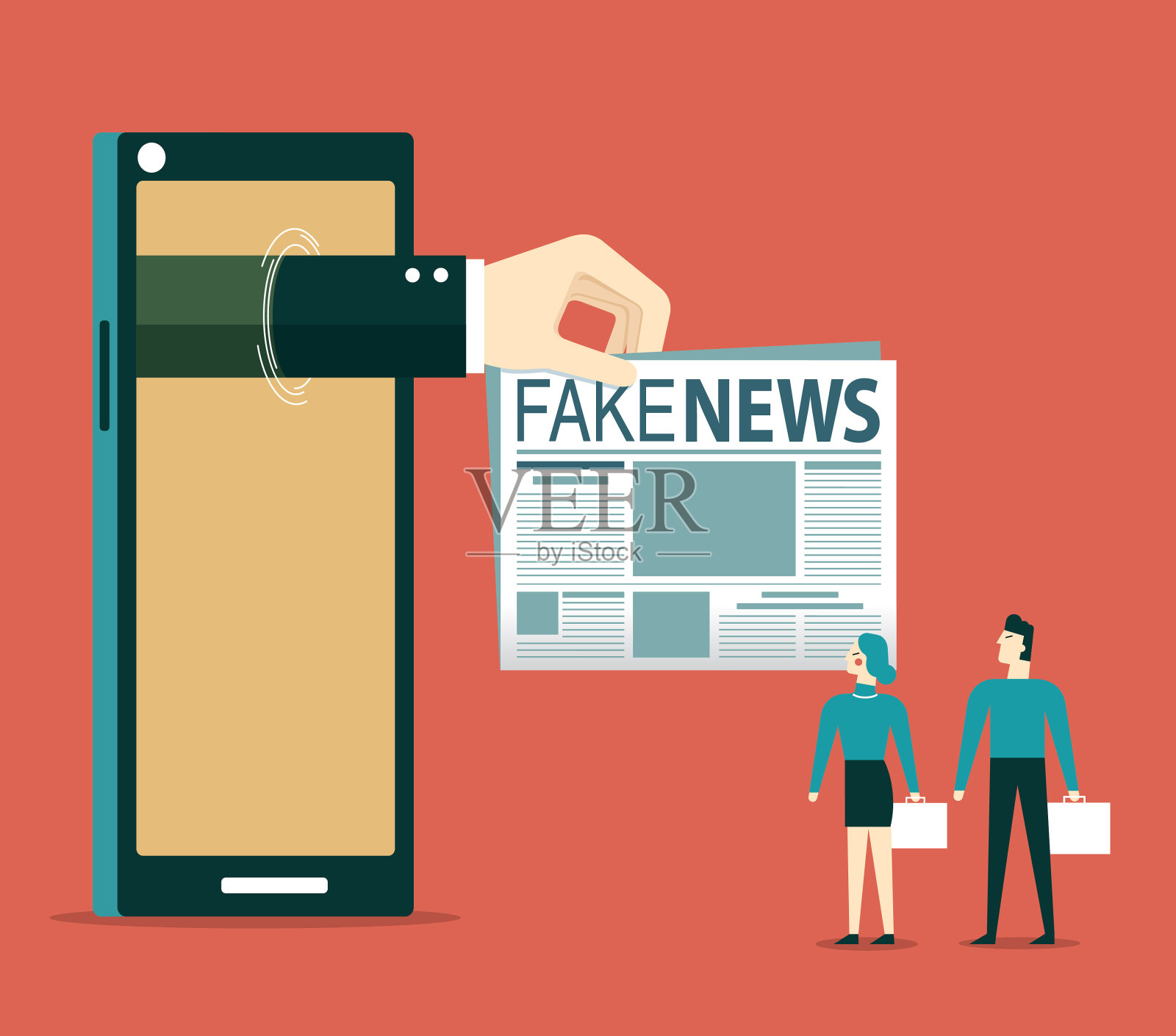 假新闻和骗局插画图片素材