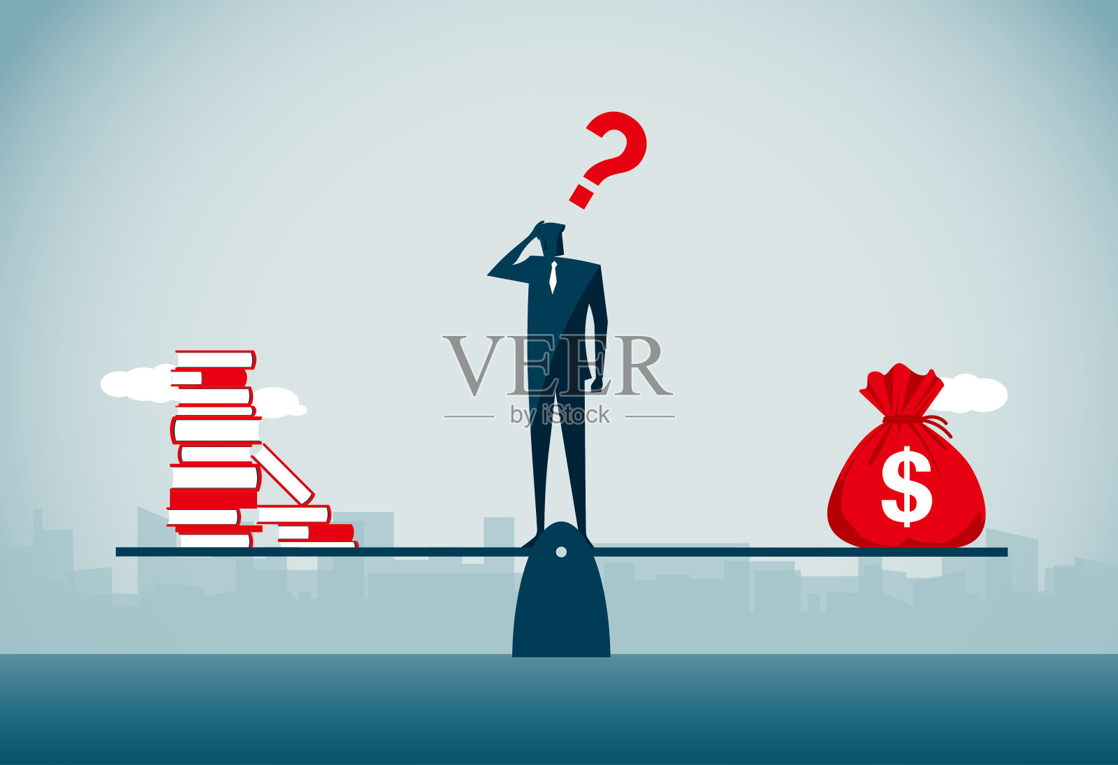 跷跷板插画图片素材