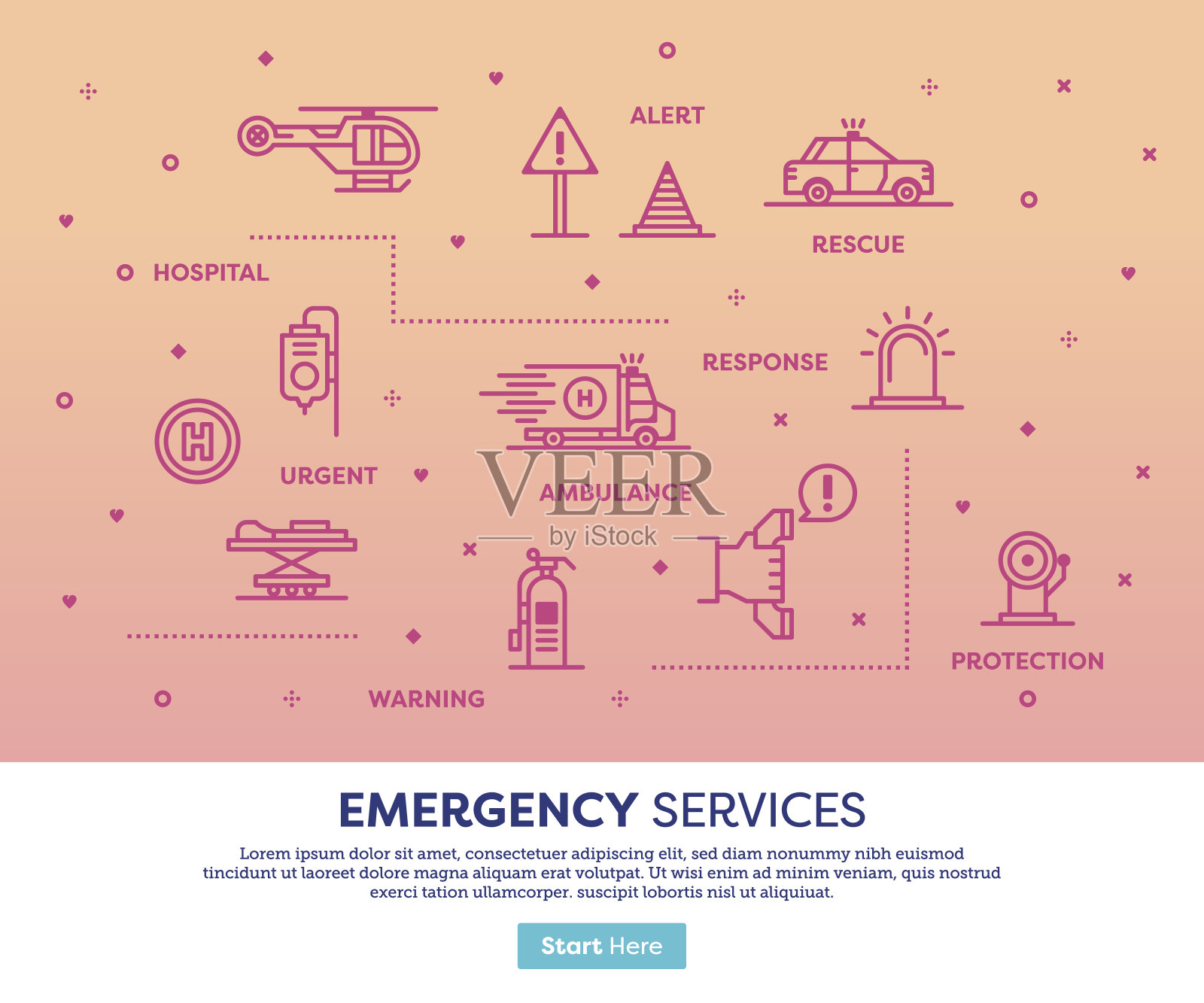 紧急服务概念插画图片素材