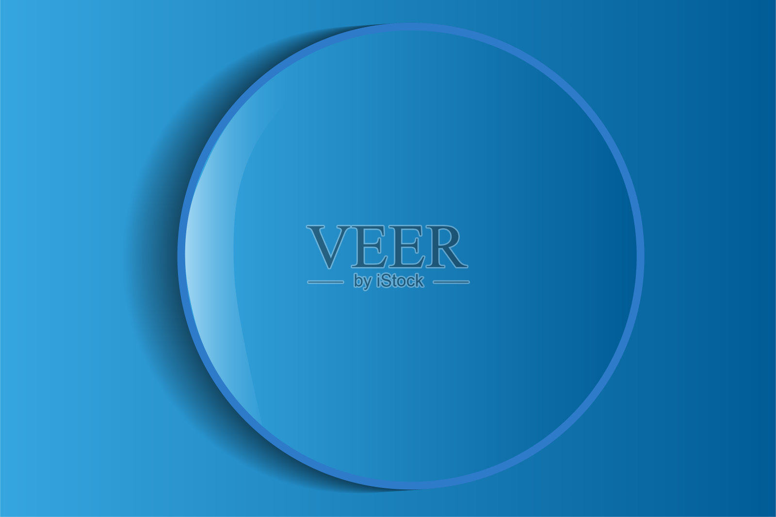 蓝色背景上的蓝色盘子。矢量图插画图片素材