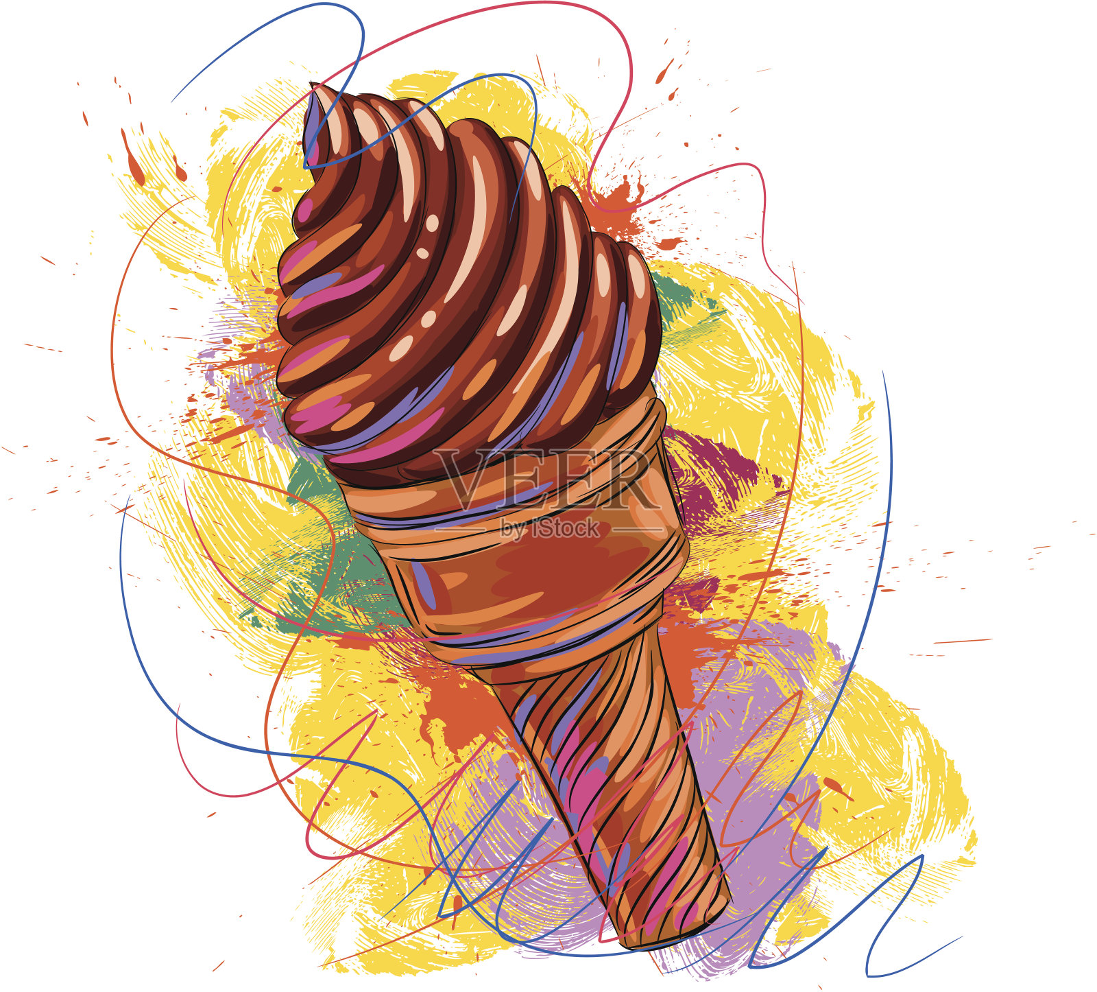 美味的巧克力冰淇淋设计元素图片