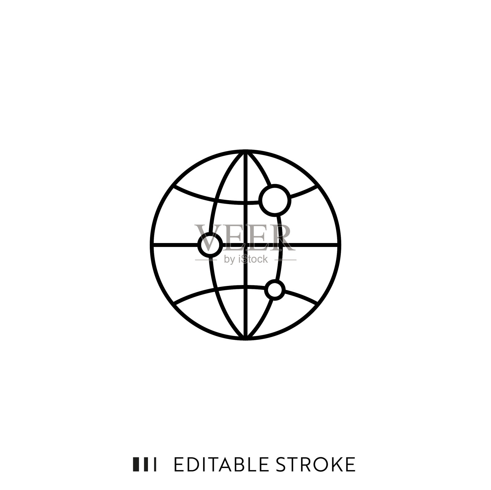 具有可编辑描边和完美像素的球体图标。设计元素图片