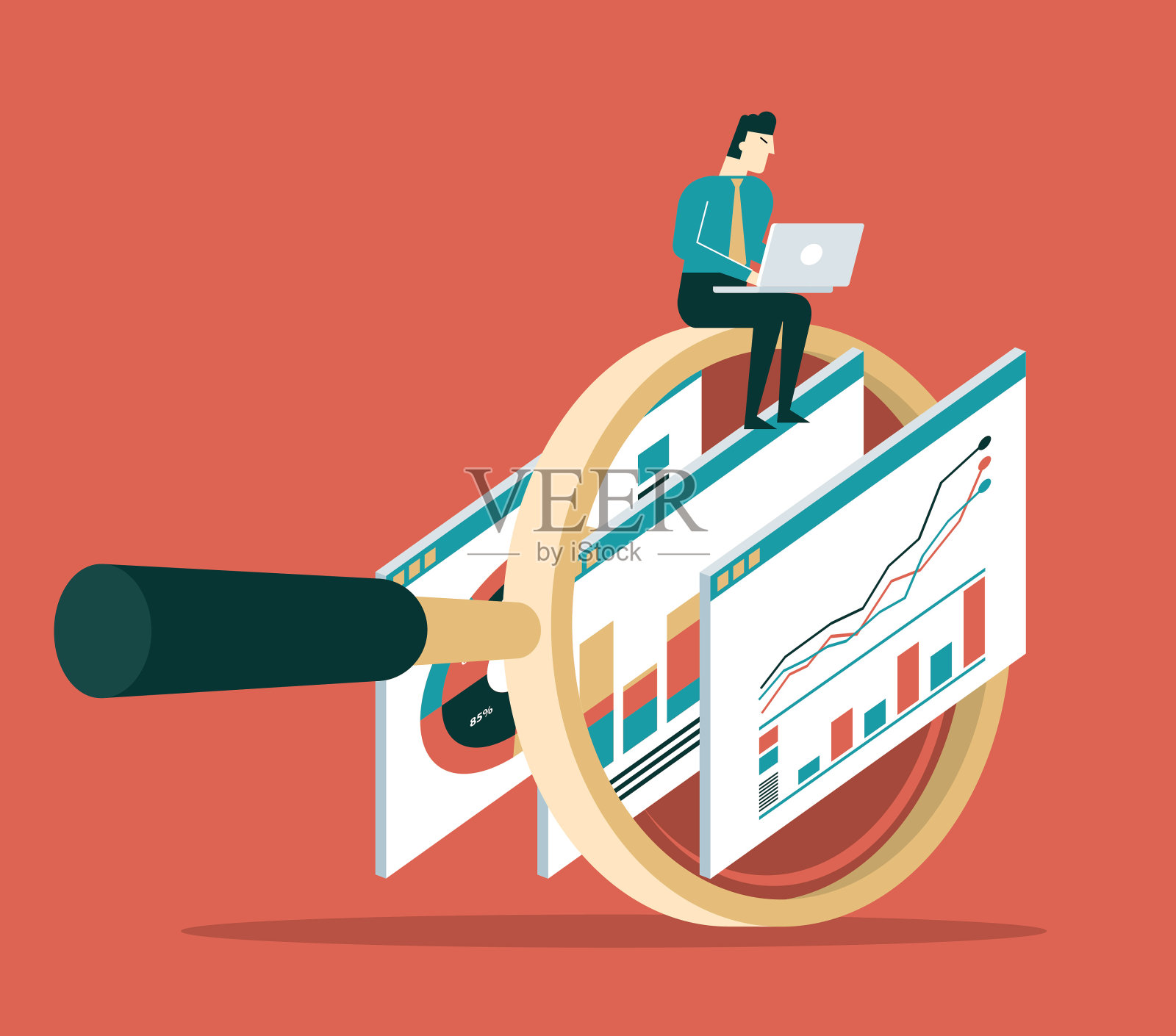 分析-商人插画图片素材