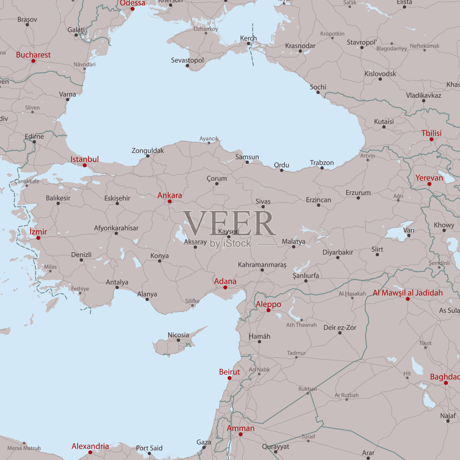 土耳其旅游矢量地图插画图片素材