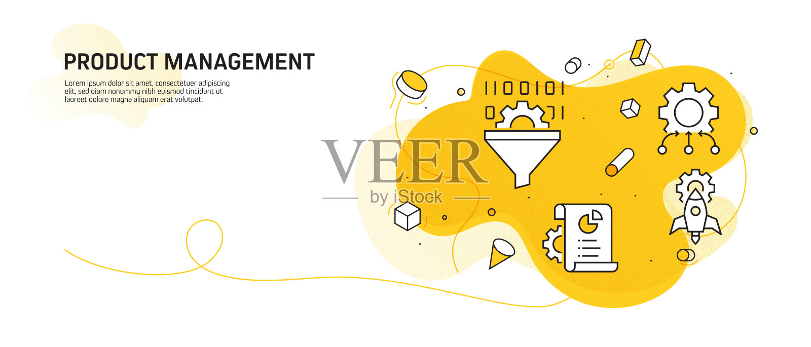 产品管理相关的现代线条风格矢量插图插画图片素材