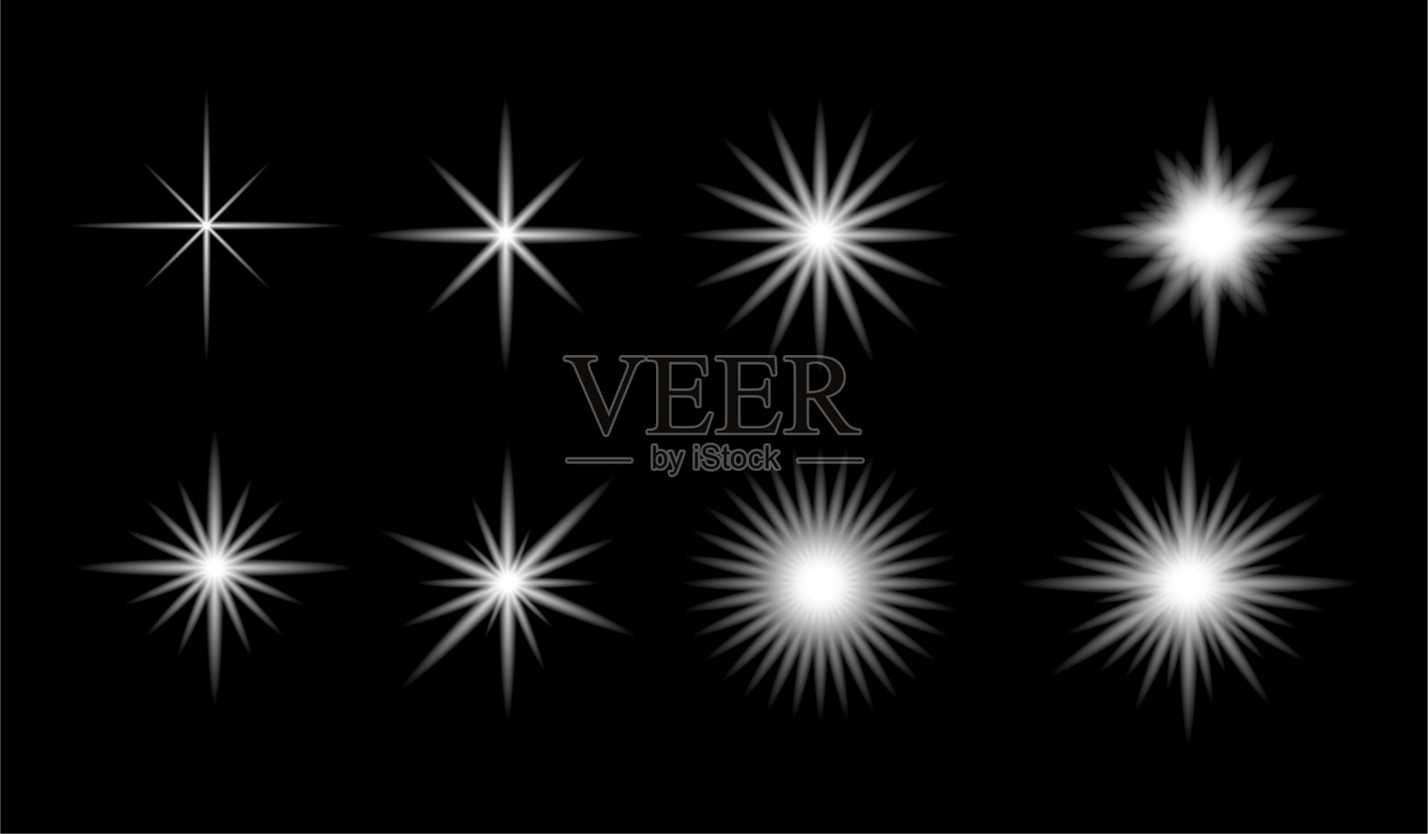 矢量发光灯效果。插画图片素材