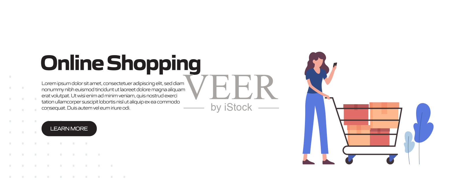 网上购物概念矢量插图网站横幅，广告和营销材料，在线广告，业务演示等。设计模板素材