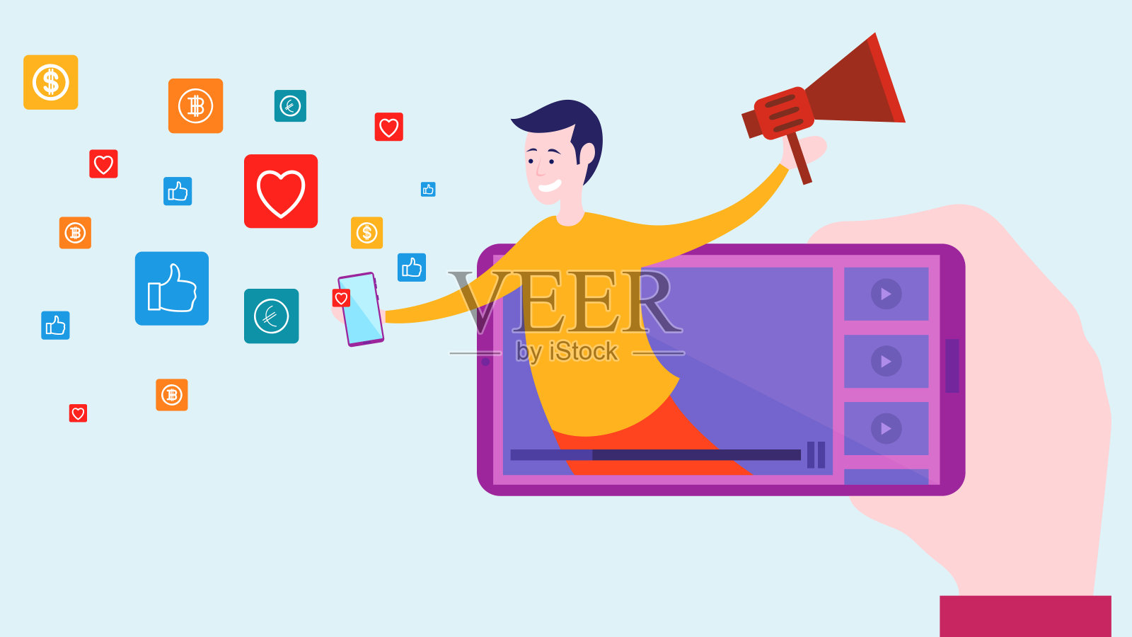 数字营销的概念插画图片素材