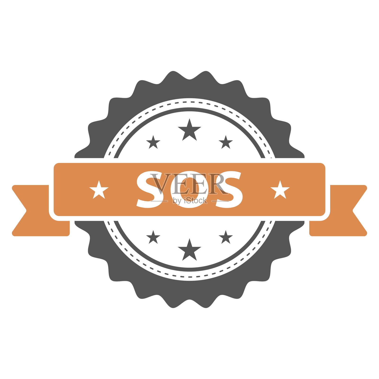 SOS印章,印章。矢量徽章，图标模板。插图孤立在白色背景上。图标素材