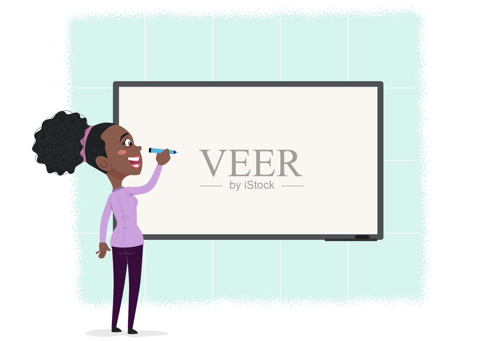 使用黑板在线教授学生插画图片素材