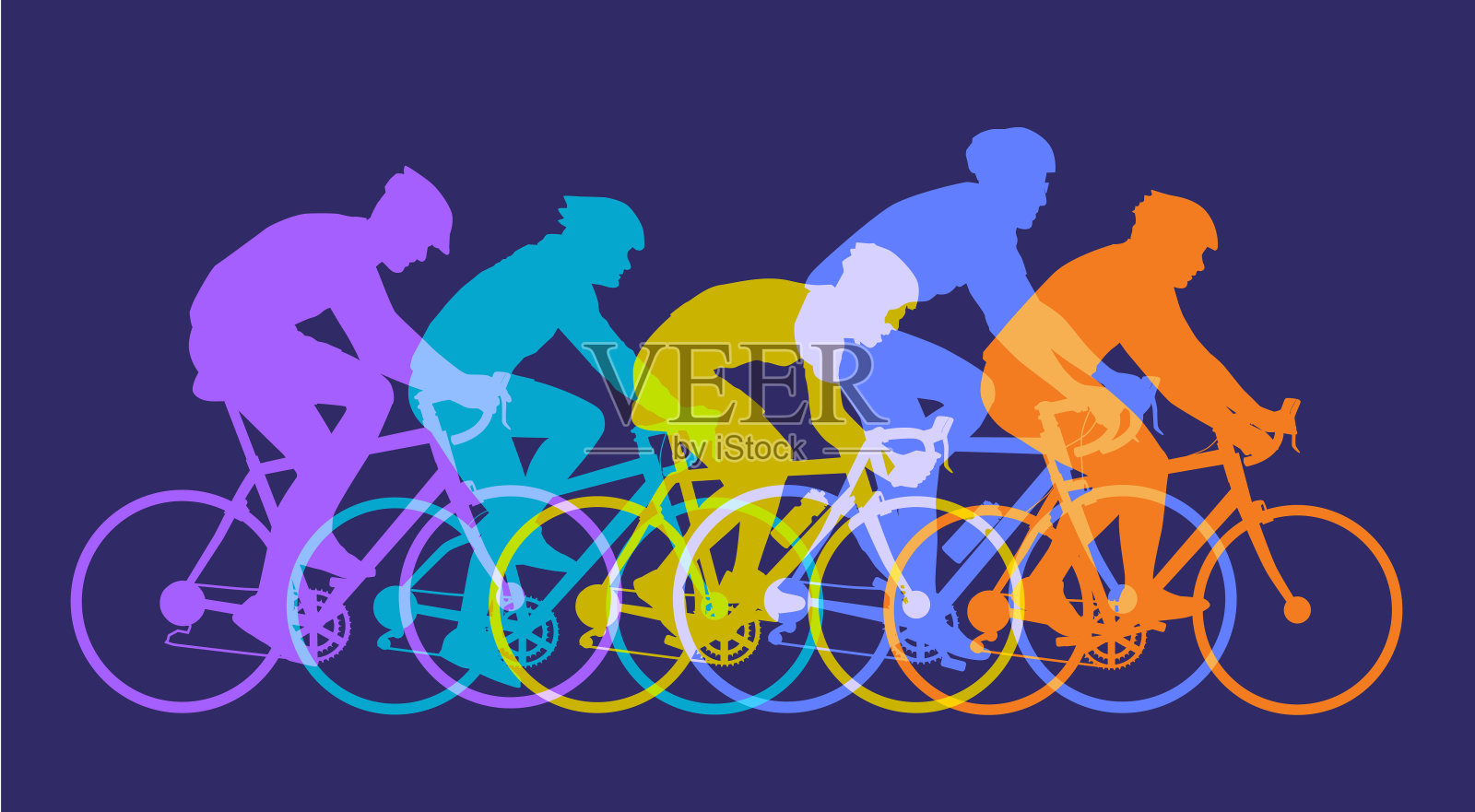 自行车赛车手插画图片素材