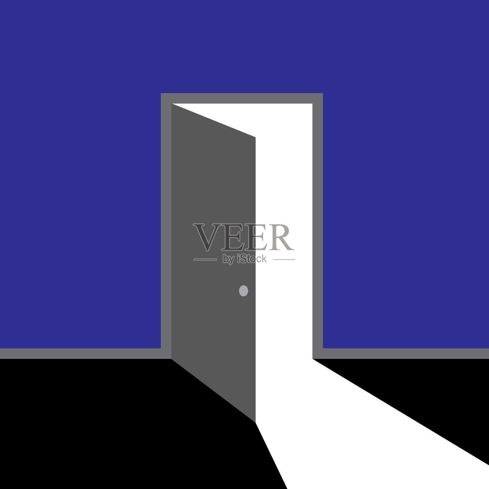 用光打开门插画图片素材