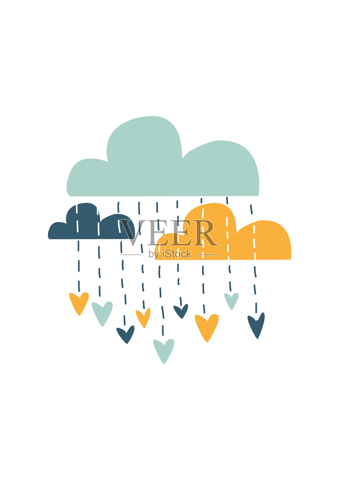 彩色的云插画图片素材