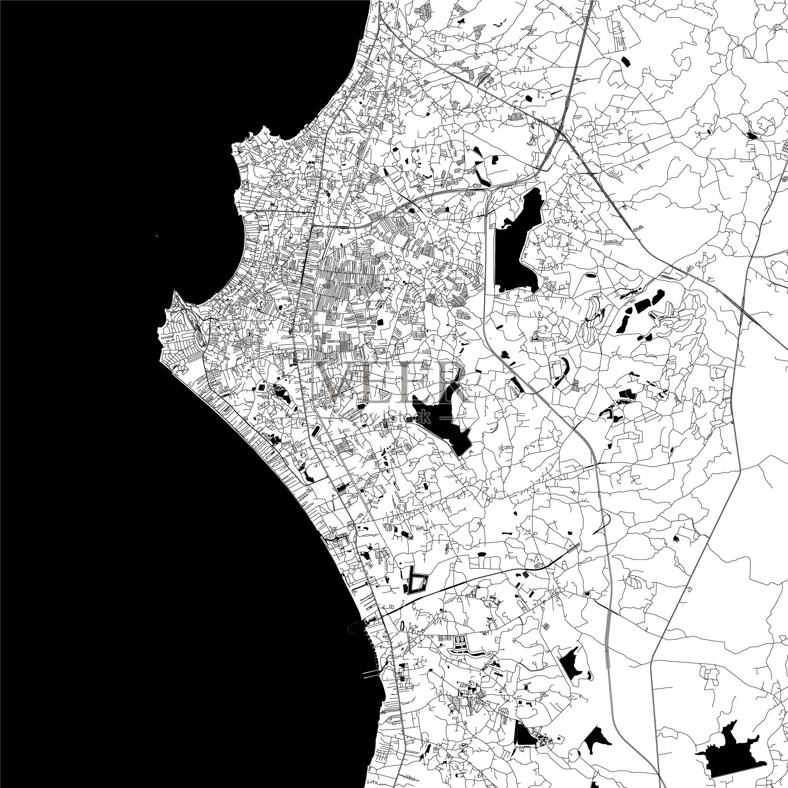 泰国芭堤雅矢量地图插画图片素材