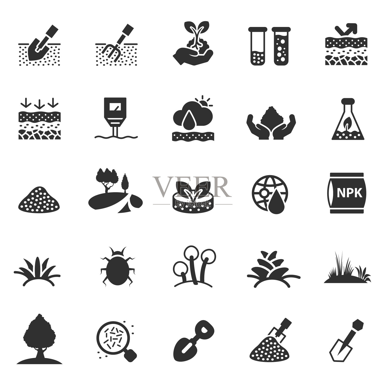 土壤矢量图标集图标素材