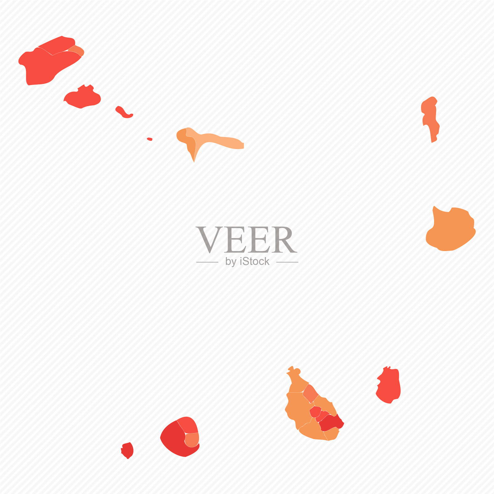 彩色佛得角分割地图插图插画图片素材