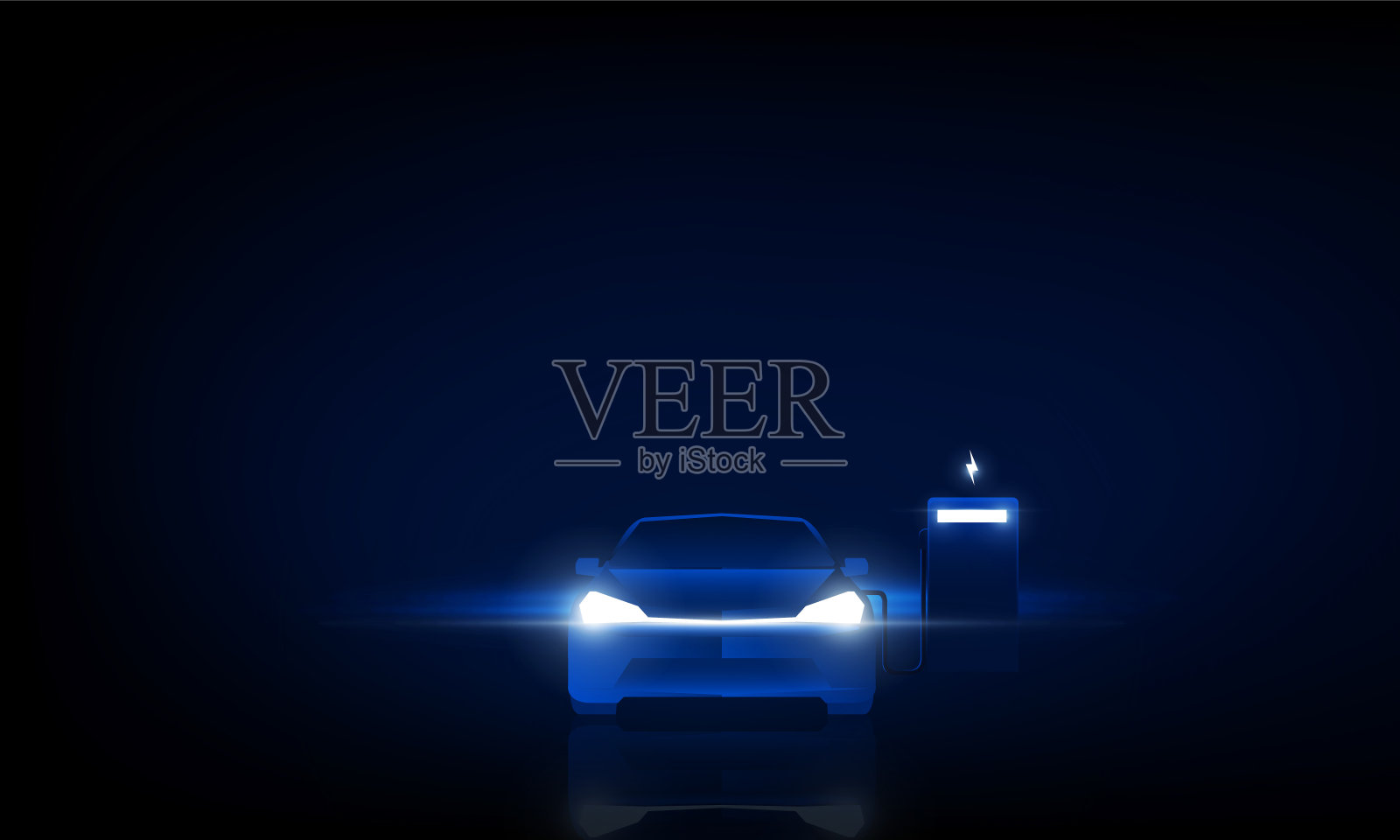 以电动汽车概念启动产品。亮点技术背景高科通讯背景，矢量设计插画图片素材