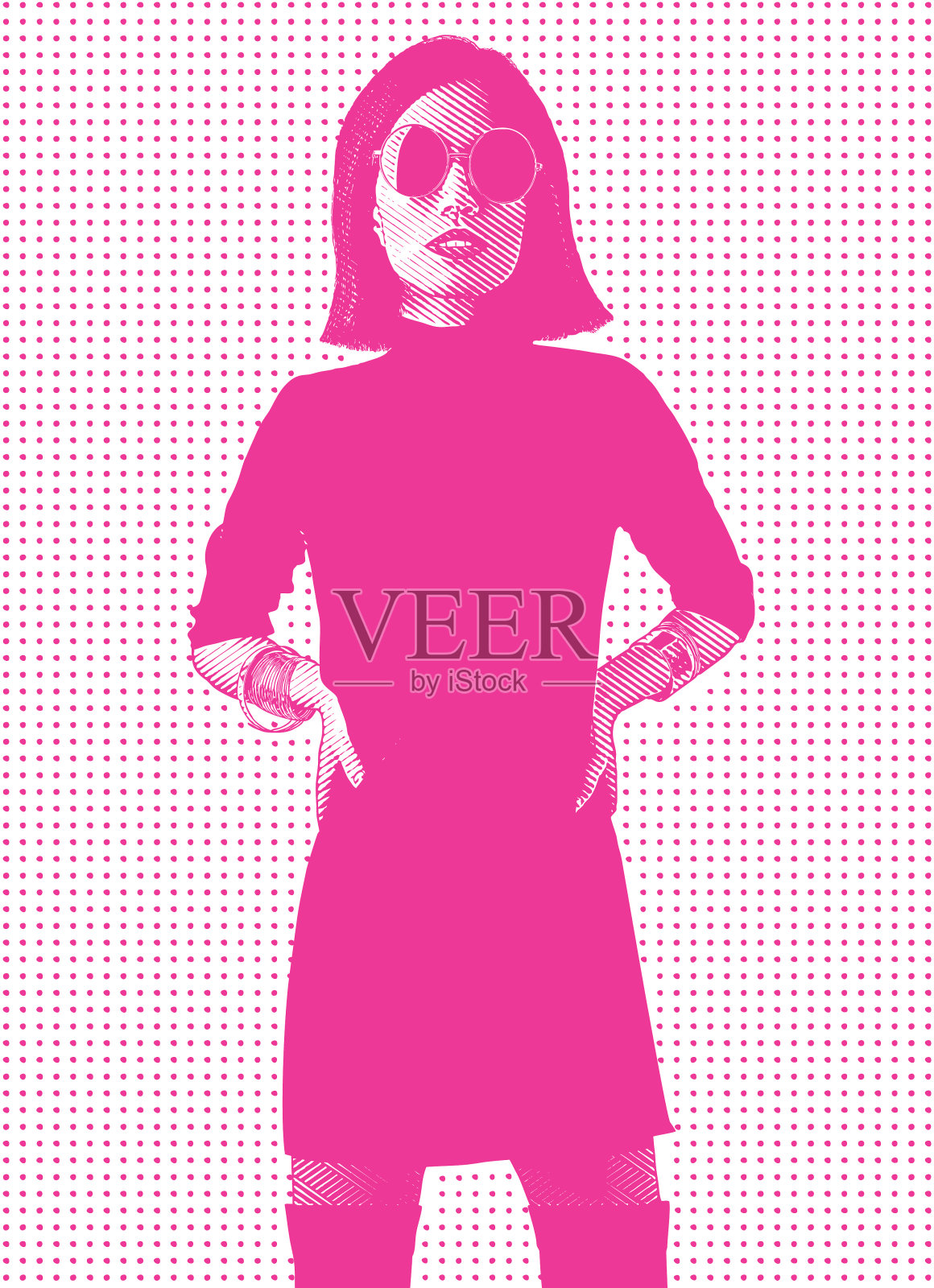 富有创造力的亚洲成年女性肖像插画图片素材