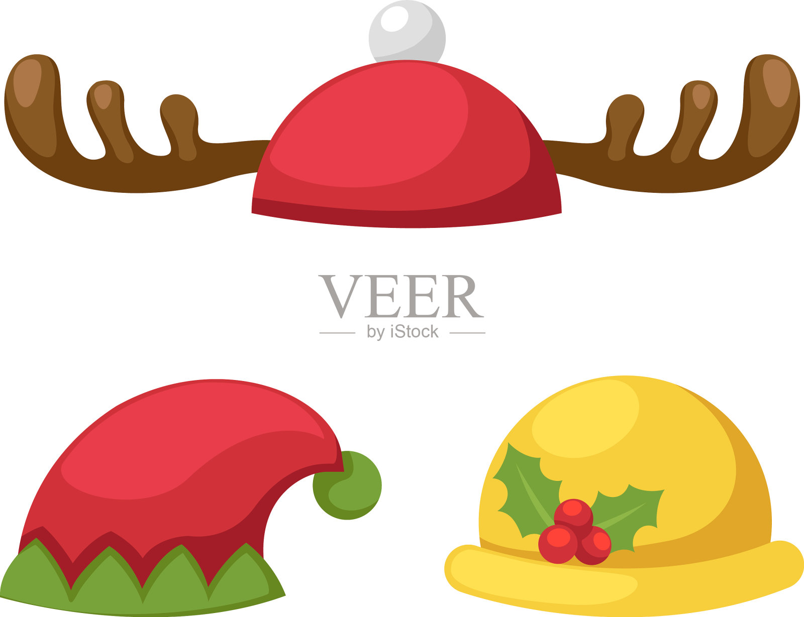 帽子设置隔离插画图片素材