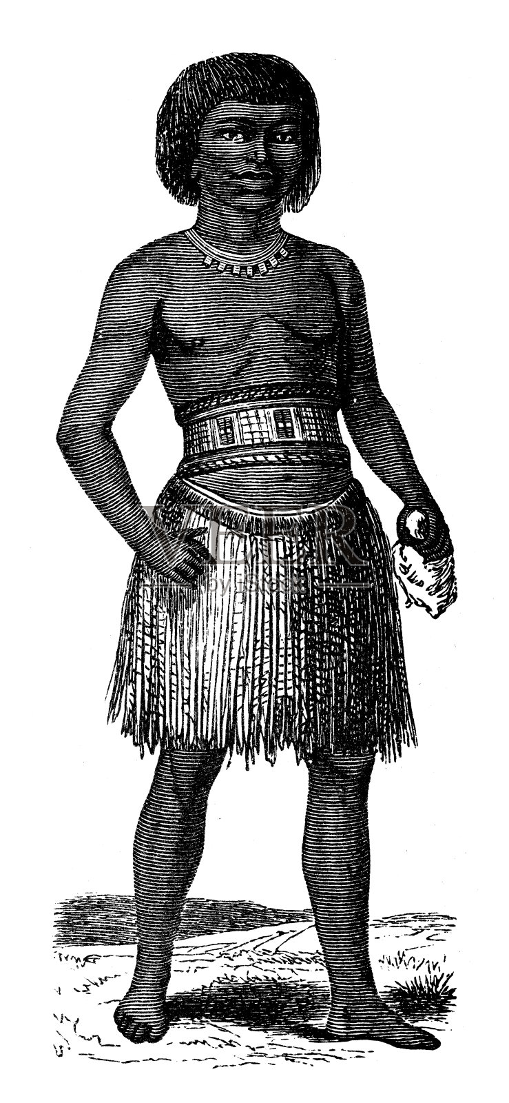 古董插图、民族志和土著文化:波纳佩土著插画图片素材