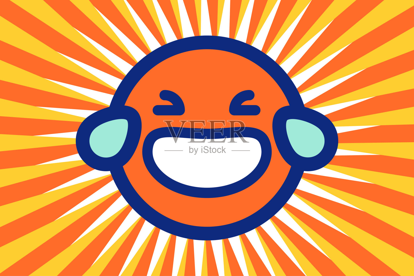 喜极而泣的表情设计插画图片素材