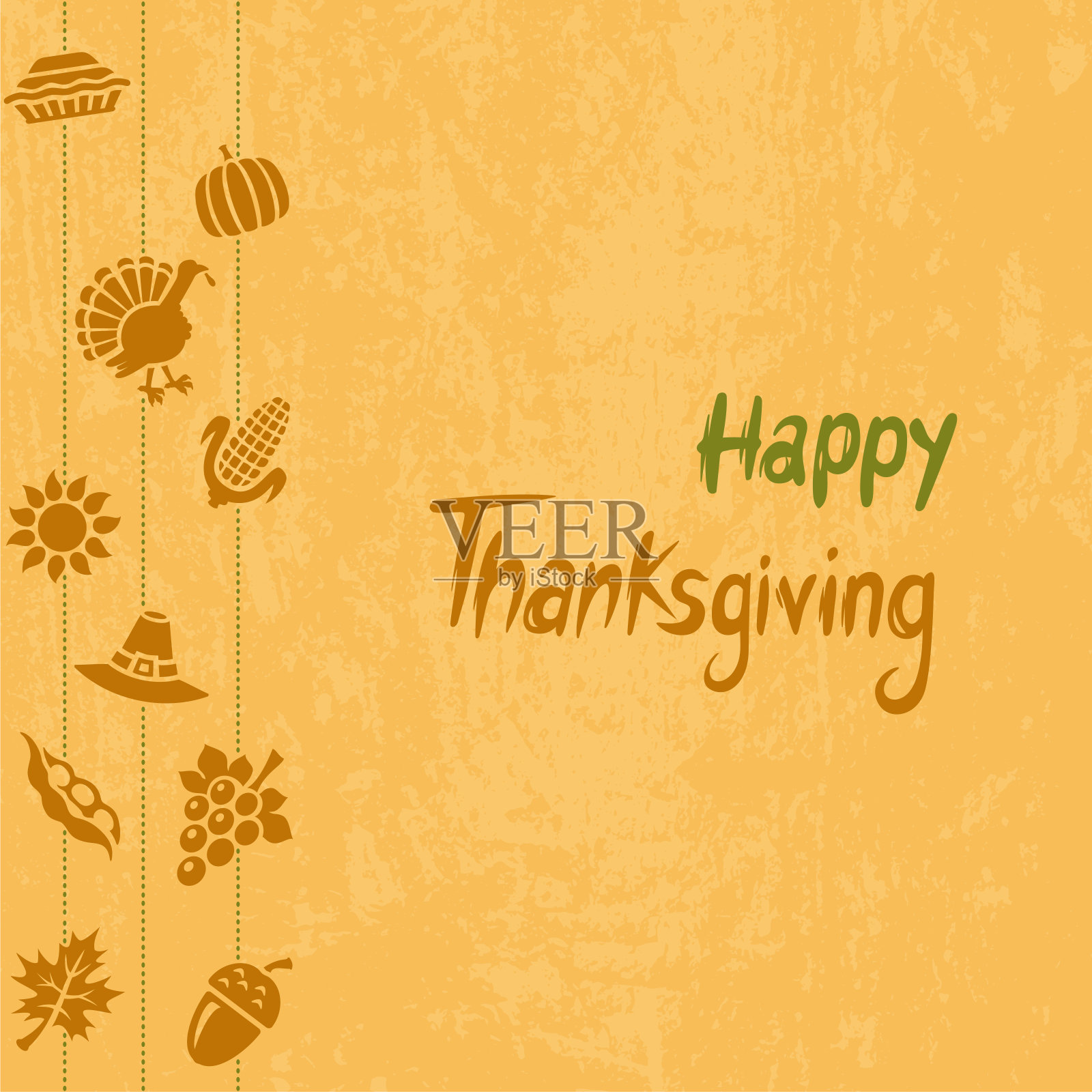 感恩节快乐卡片设计插画图片素材