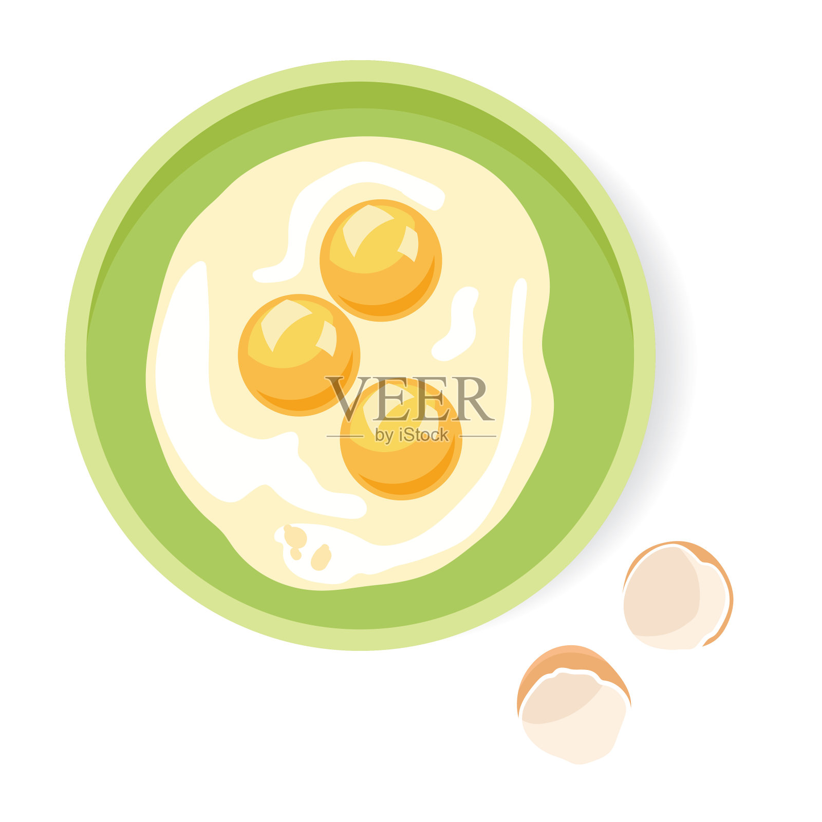 透明背景上的鸡蛋碗插画图片素材