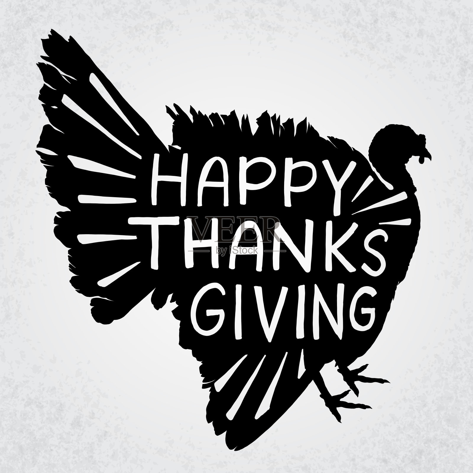 感恩节快乐火鸡矢量插图邮票插画图片素材