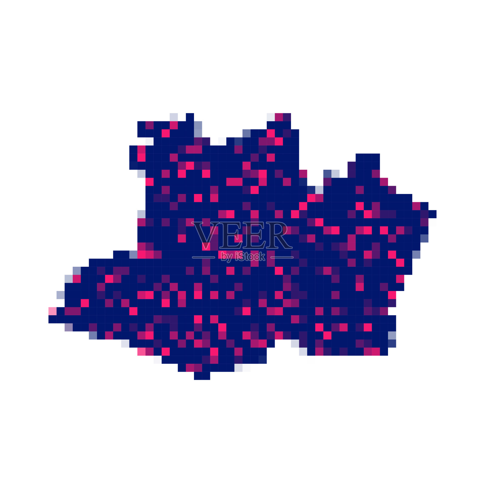 亚马逊地图在白色背景像素插画图片素材