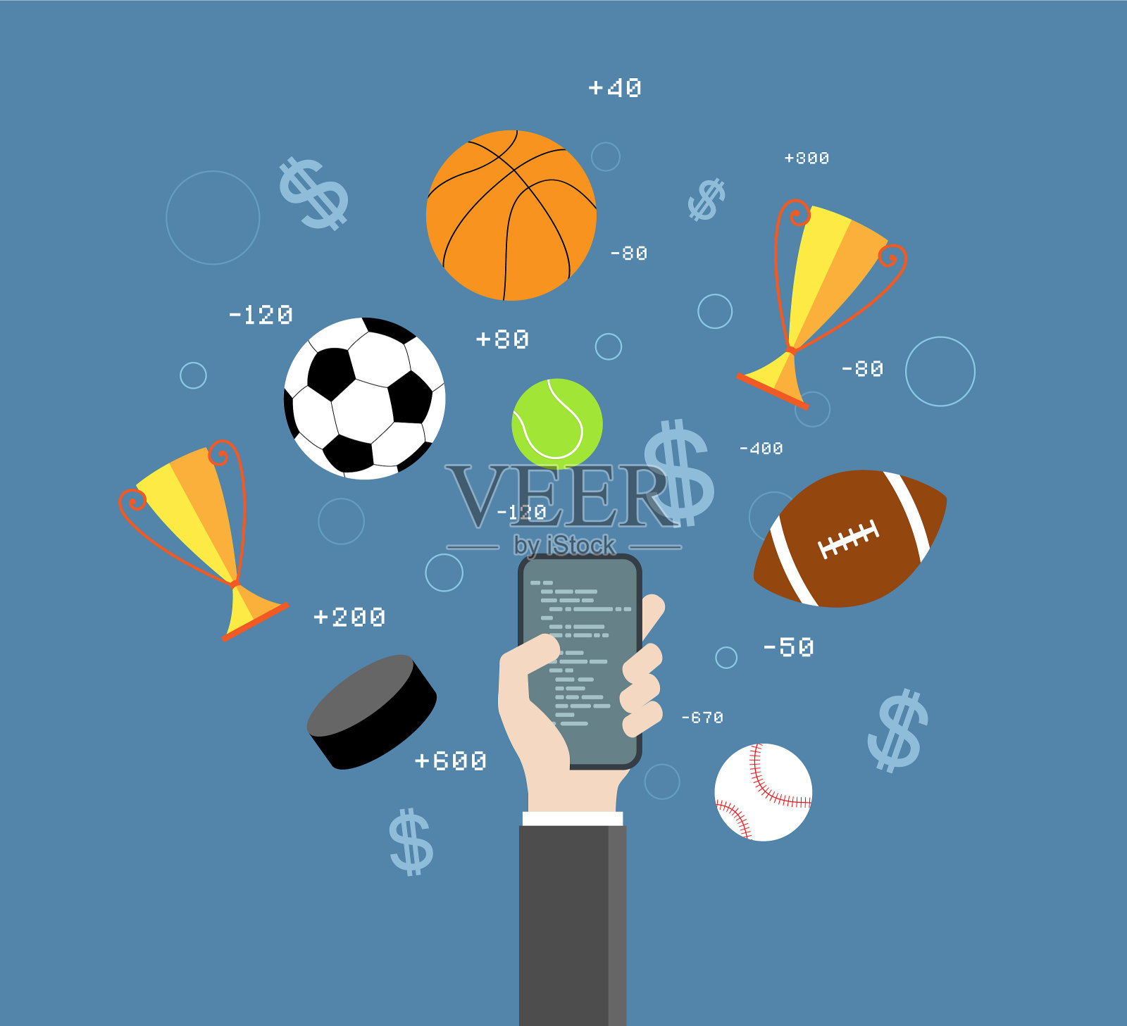 移动体育投注平设计插画图片素材