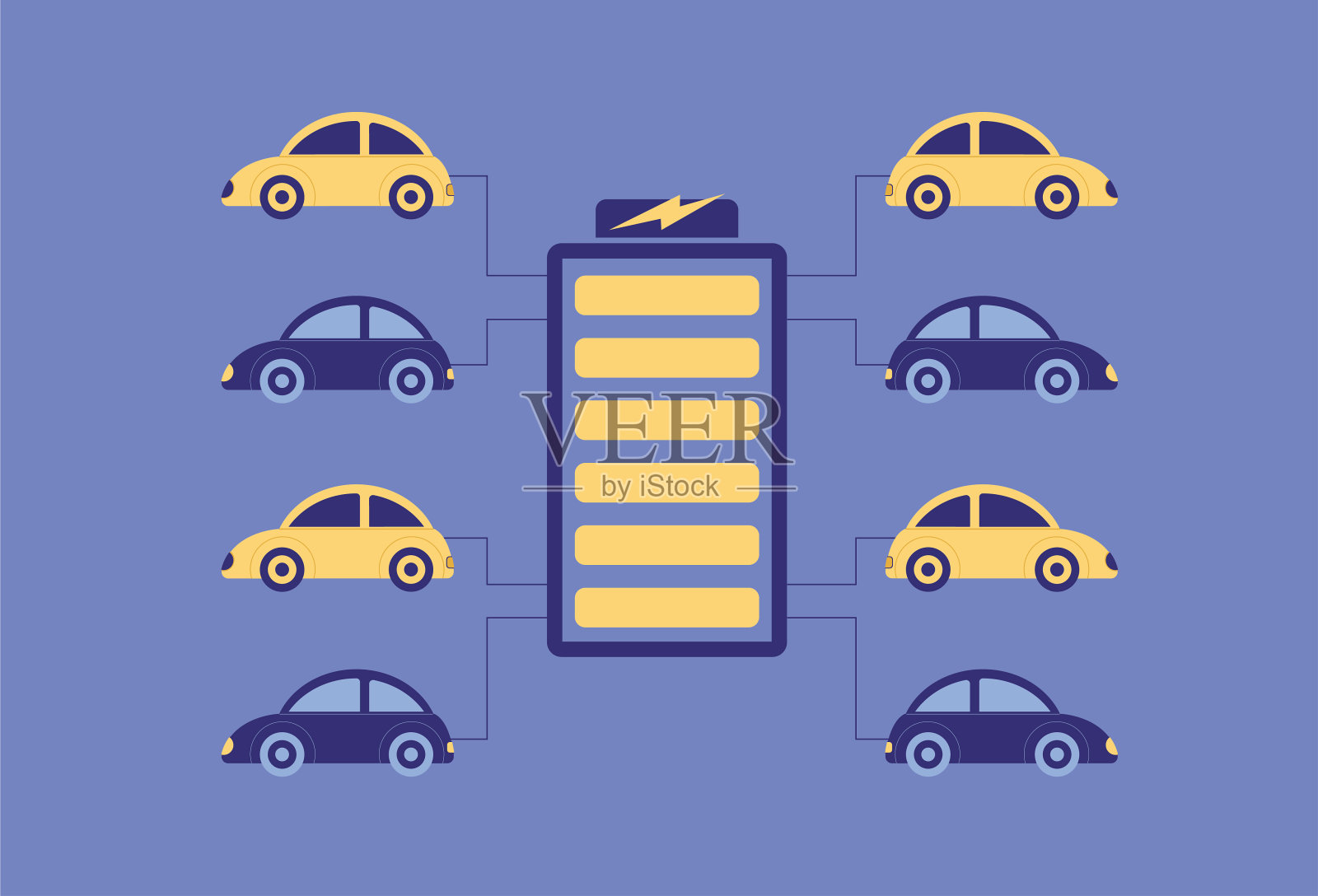 新能源汽车充电插画图片素材