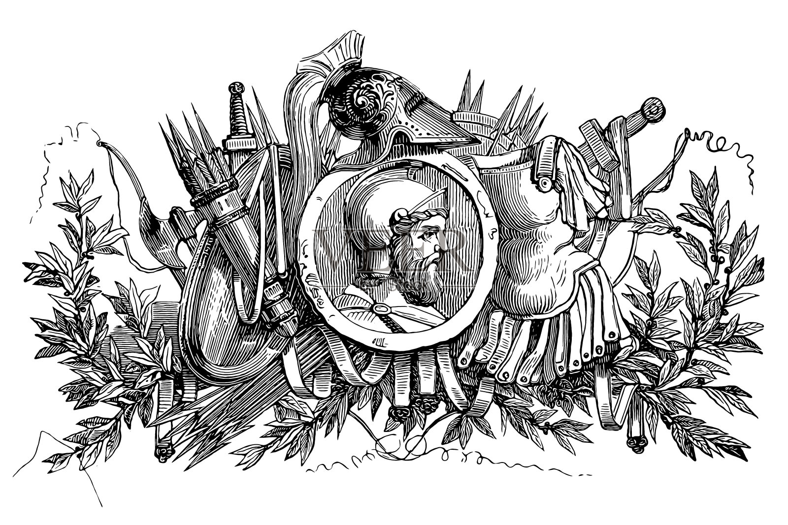 古罗马士兵插画图片素材