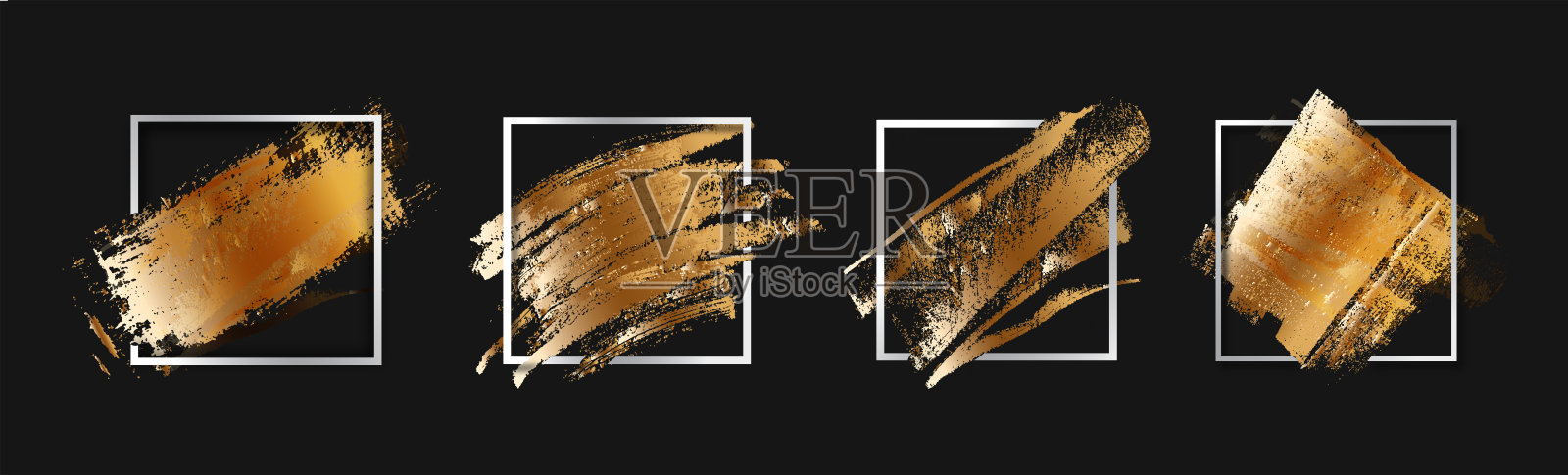 黄金刷插画图片素材