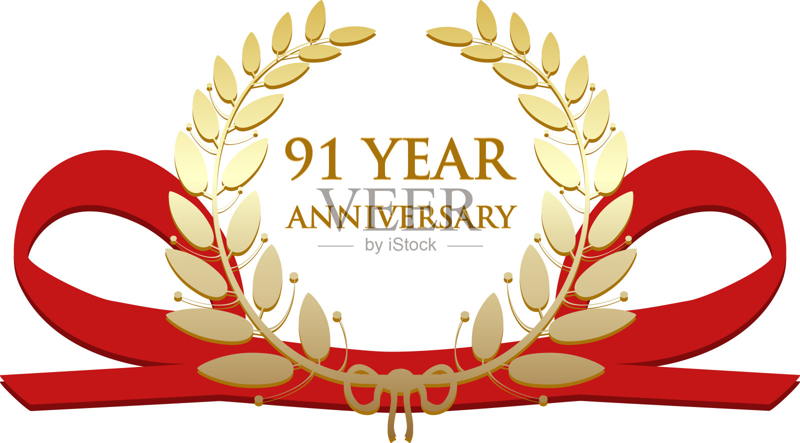 九十一周年庆典金奖插画图片素材