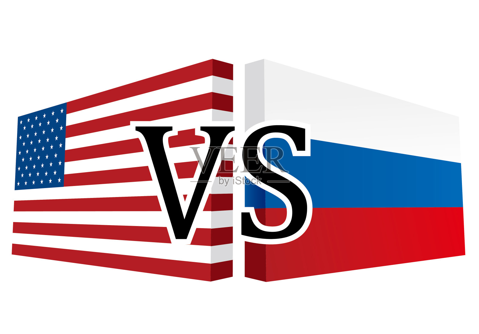 美国 vs 俄罗斯插画图片素材