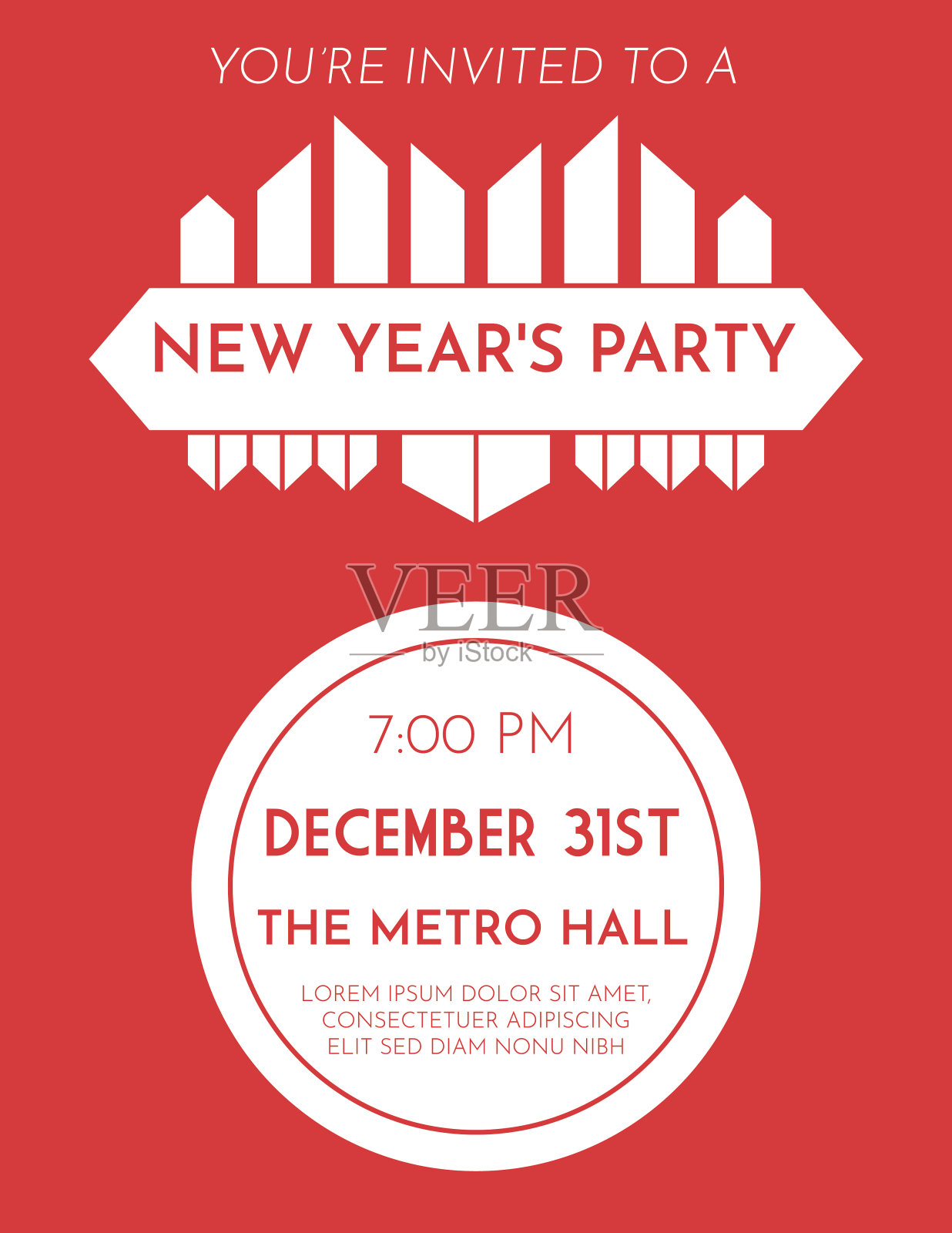 装饰艺术除夕派对邀请模板设计模板素材