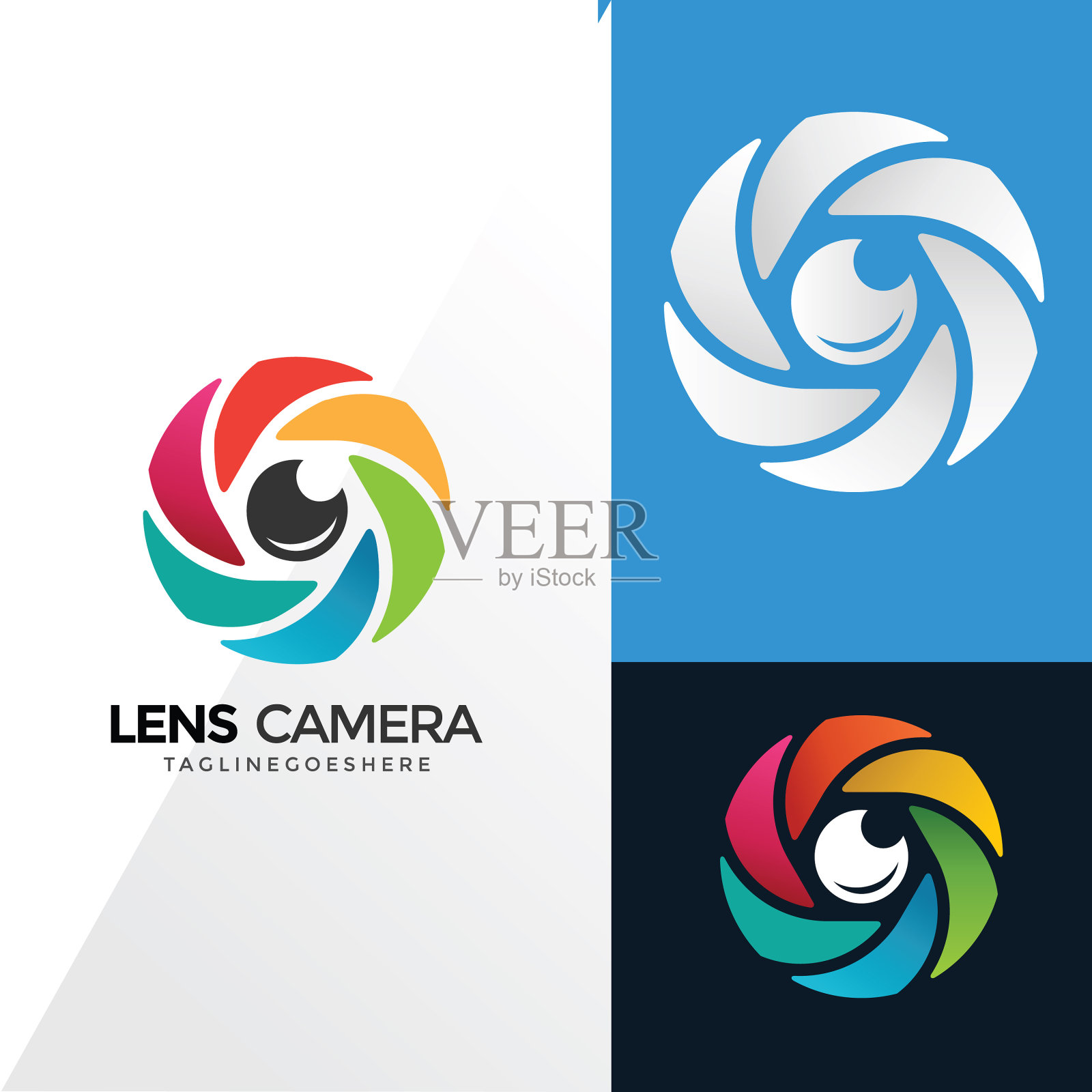 新的精彩镜头和相机或CD标志设计插画图片素材