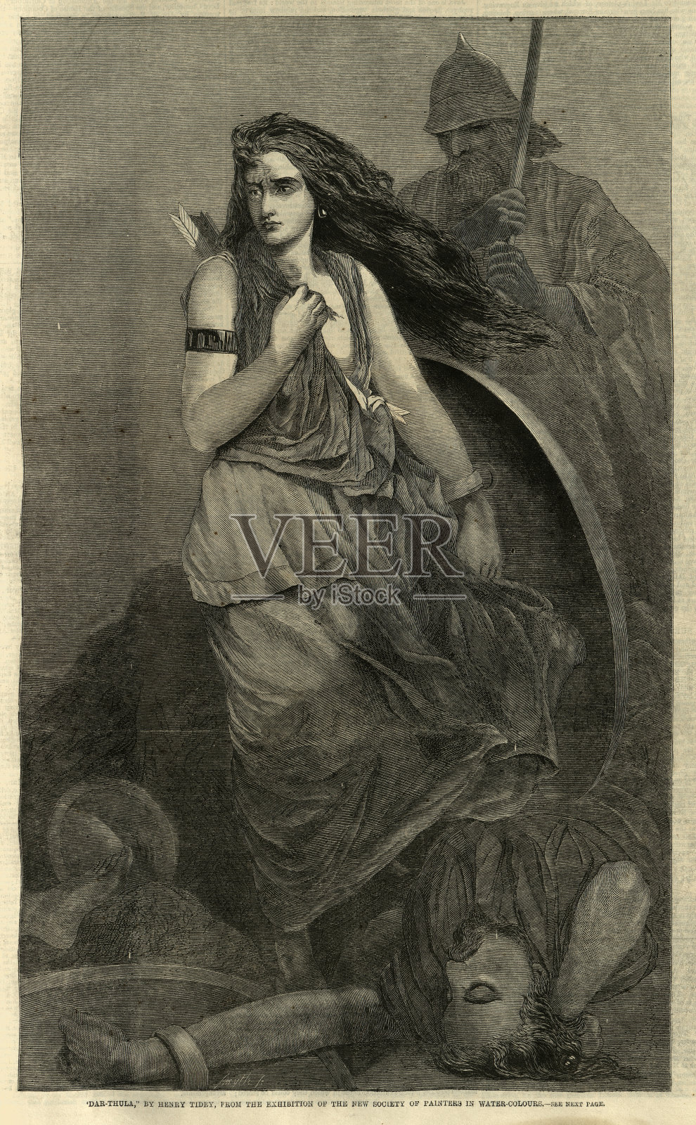 达-图拉，爱尔兰传说中迪尔德丽的悲剧女主角插画图片素材