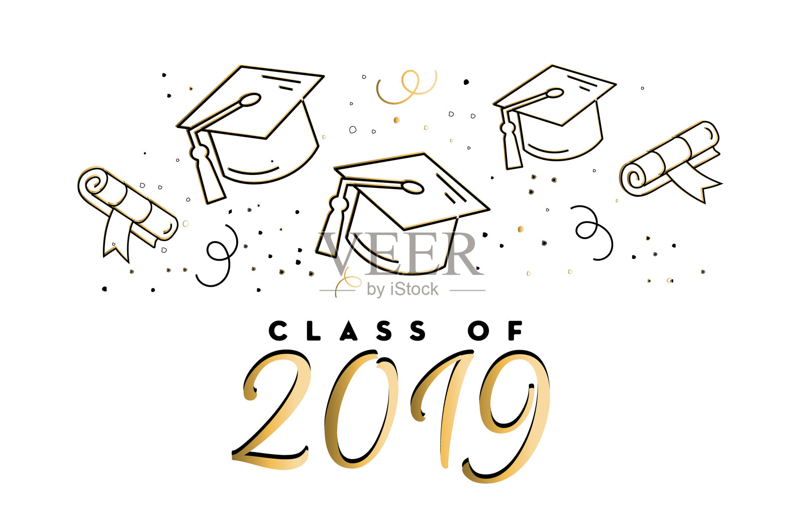 祝贺2019届图标元素设计类毕业生插画图片素材