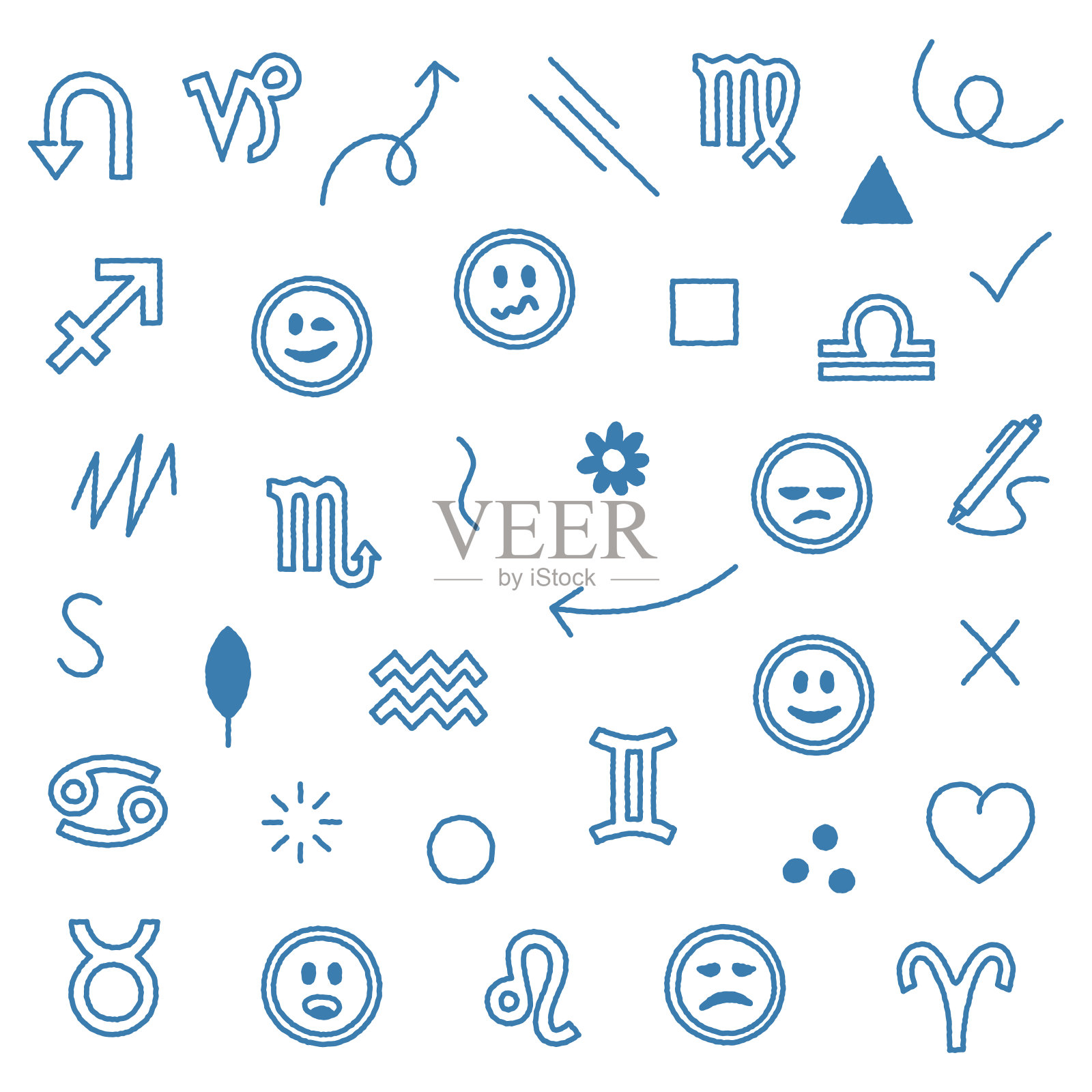 天马行空的涂鸦图案插画图片素材