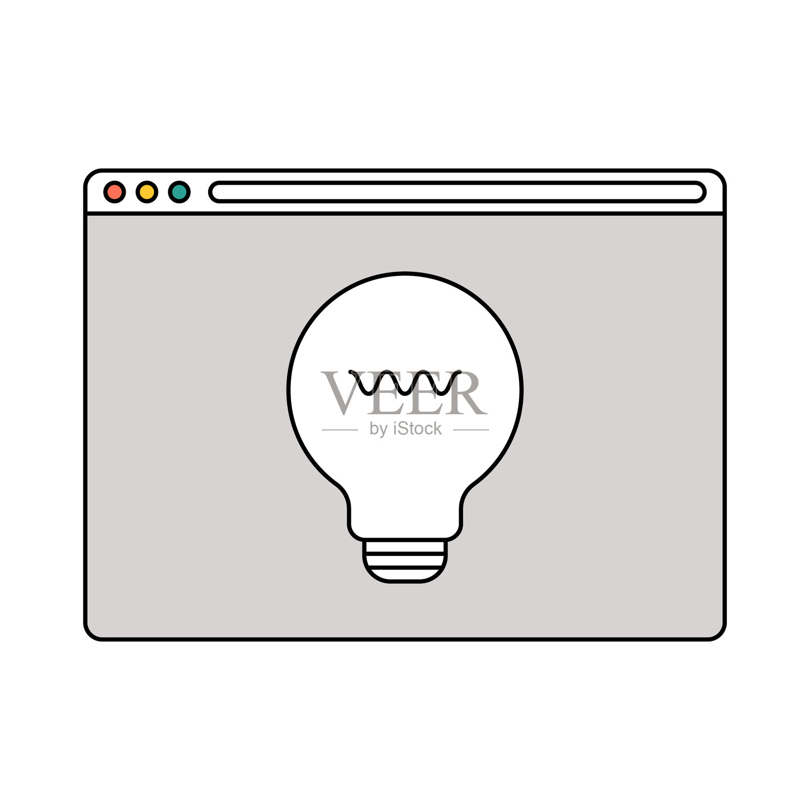 网络浏览器灯泡插画图片素材