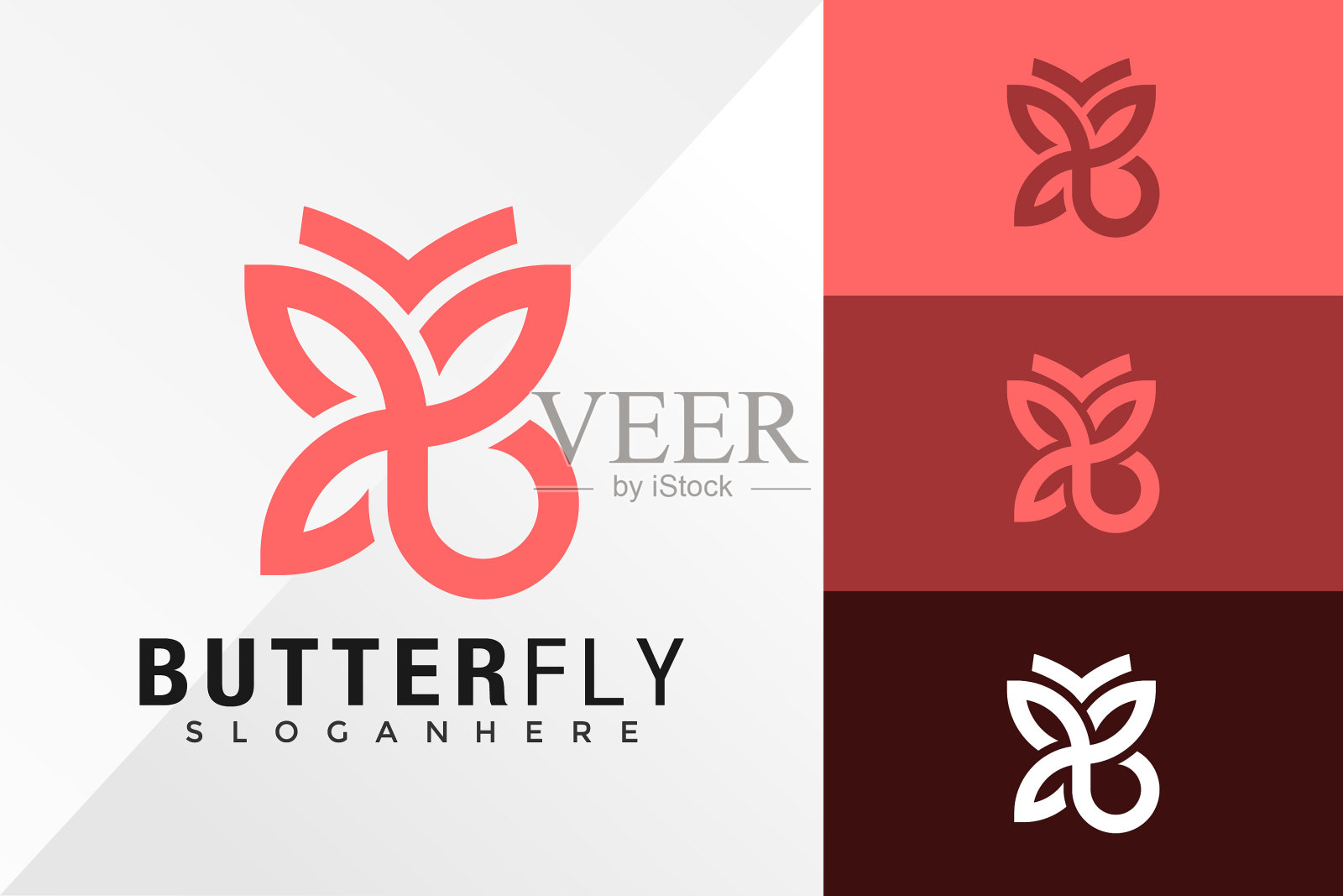 字母b蝴蝶标志设计插画图片素材