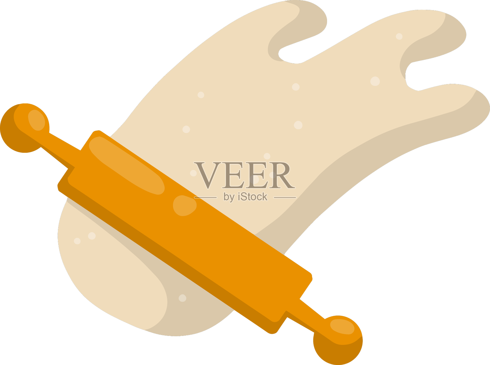 擀面杖和面团木器具设计元素图片