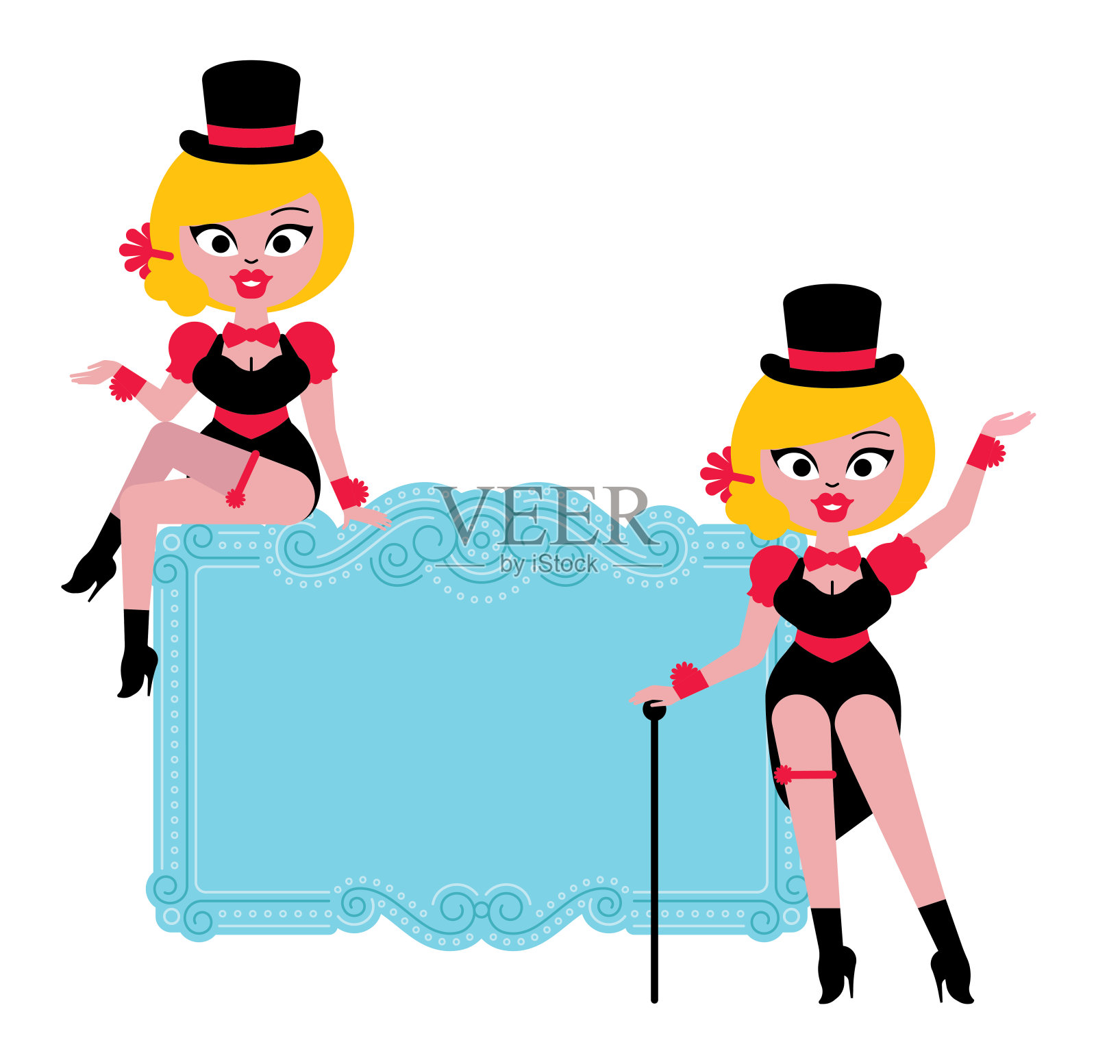 滑音舞者卡巴莱表演迷人的女孩模型插图插画图片素材