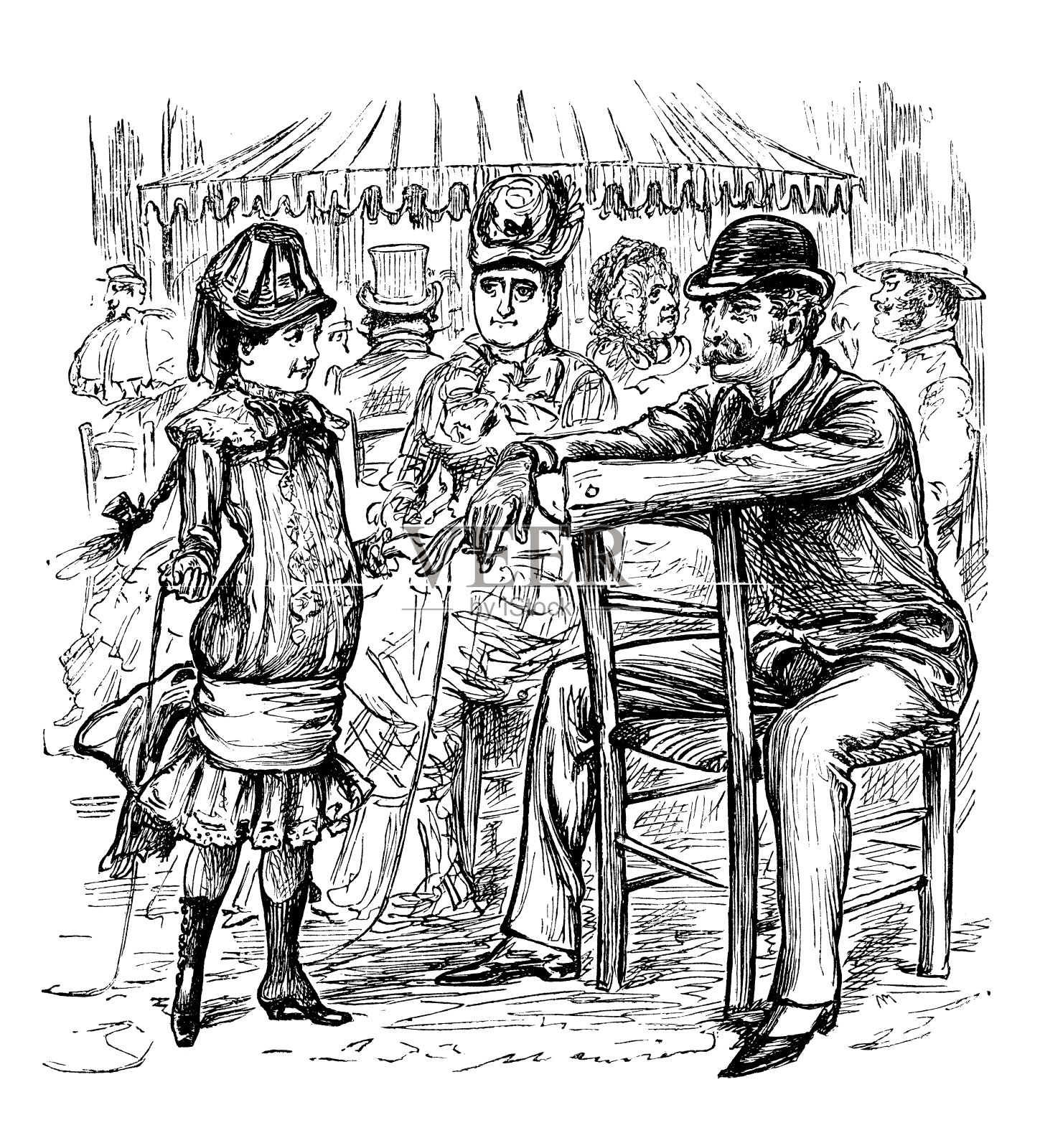 英国讽刺漫画插画图片素材