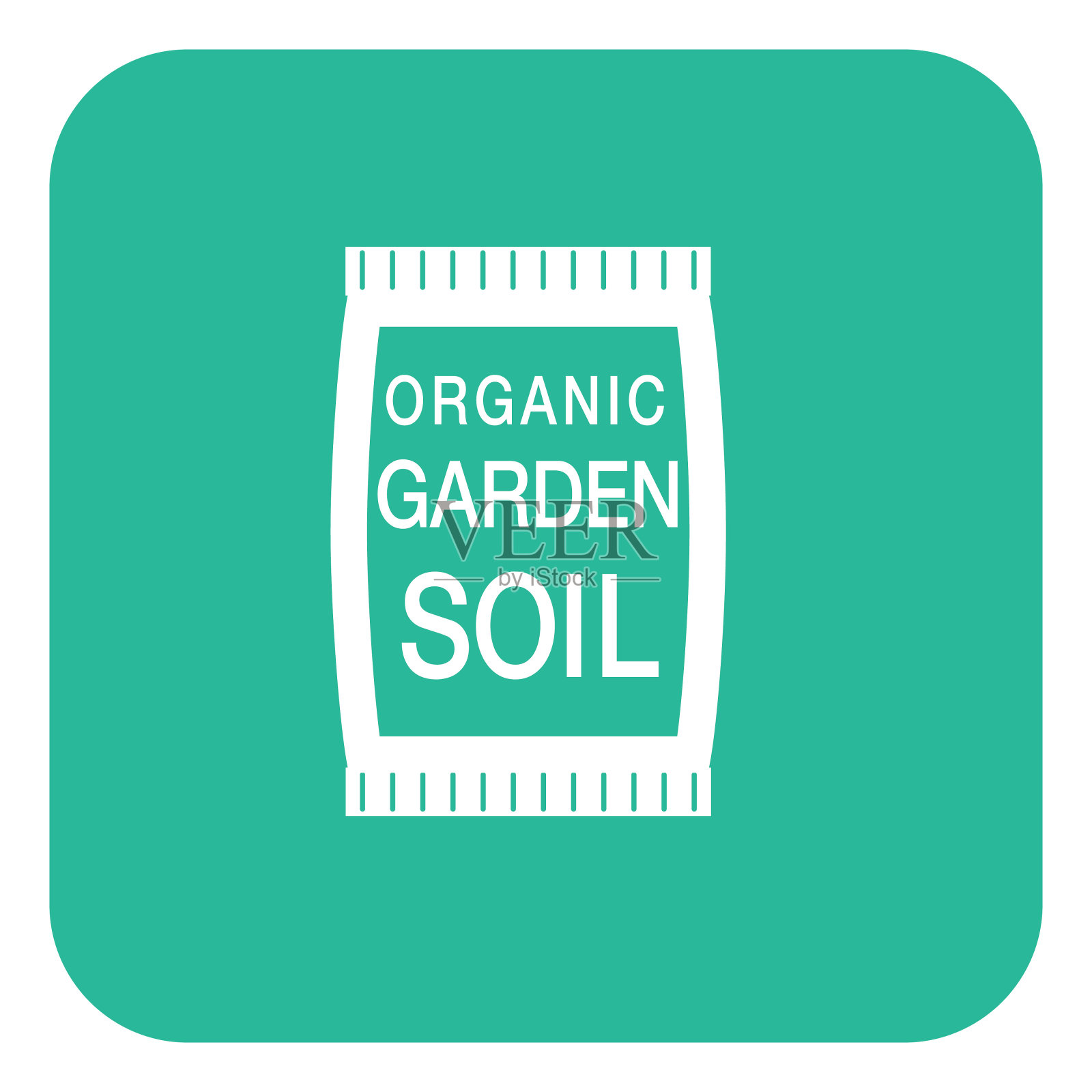 绿色和白色园艺图标-有机土壤插画图片素材