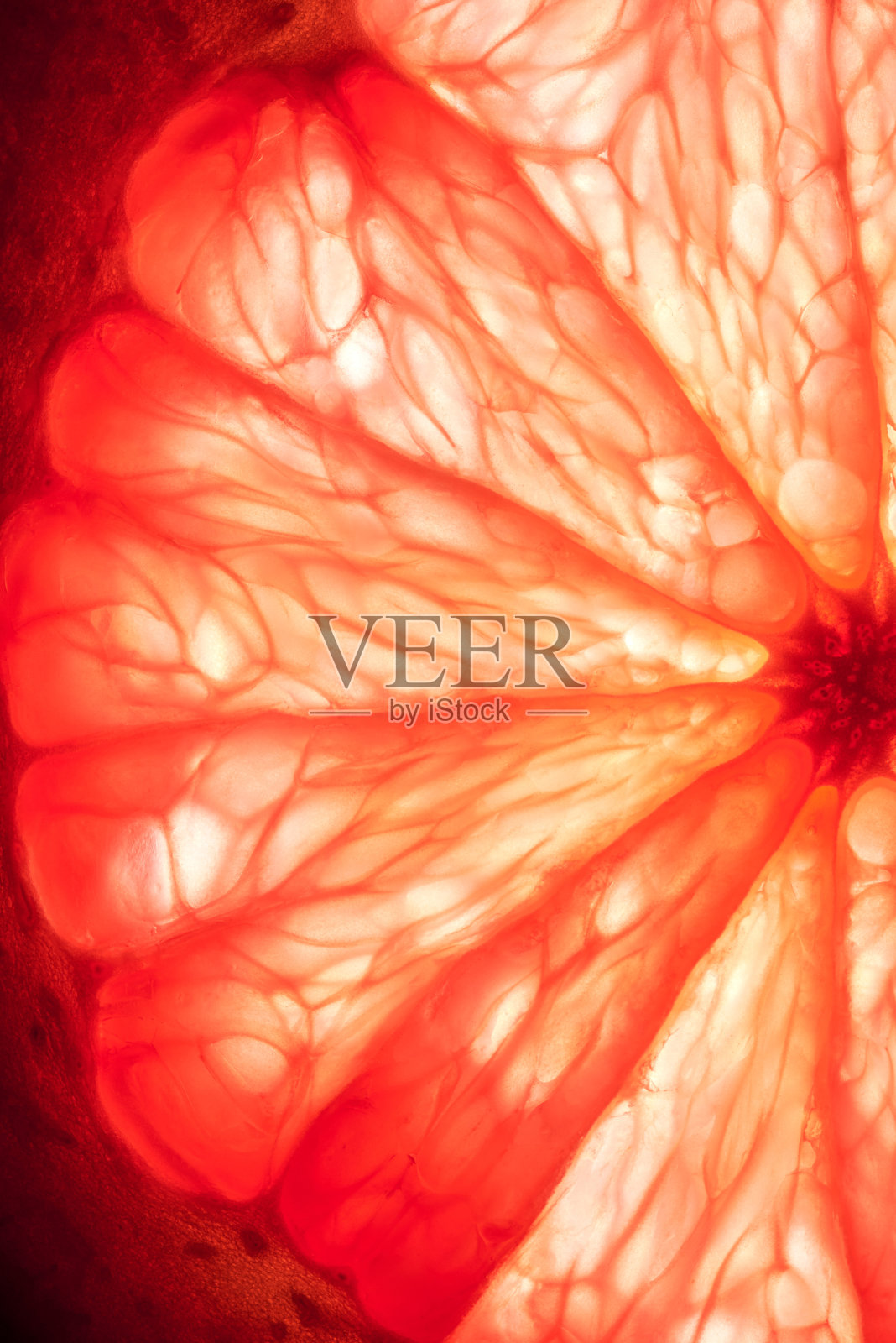 切片柚子特写，微距，创意背景。照片摄影图片