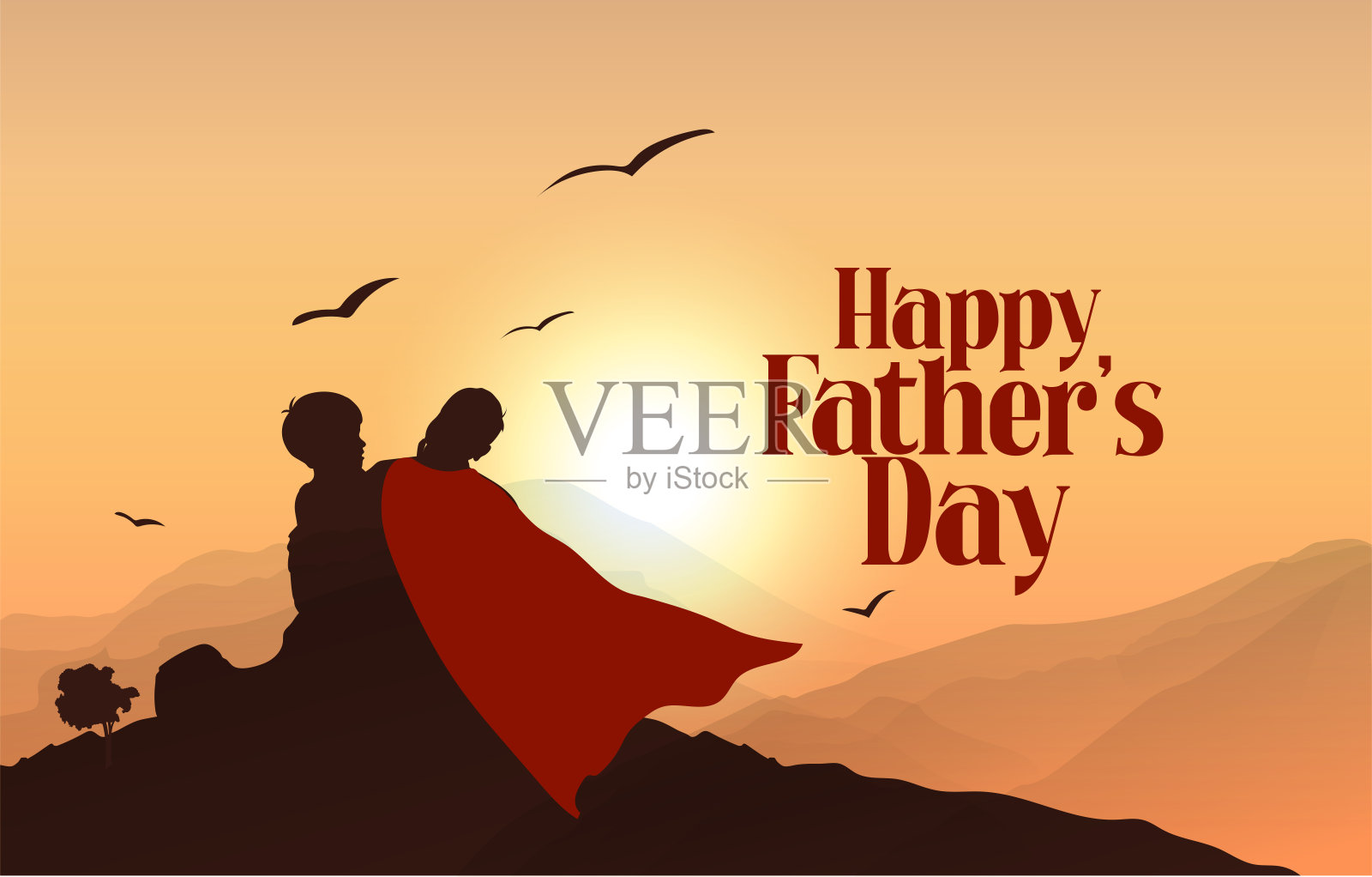 父亲节快乐，父亲节插画图片素材