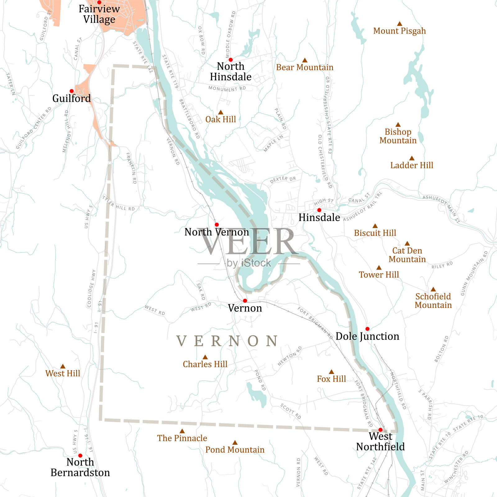 VT温德姆弗农矢量路线图插画图片素材